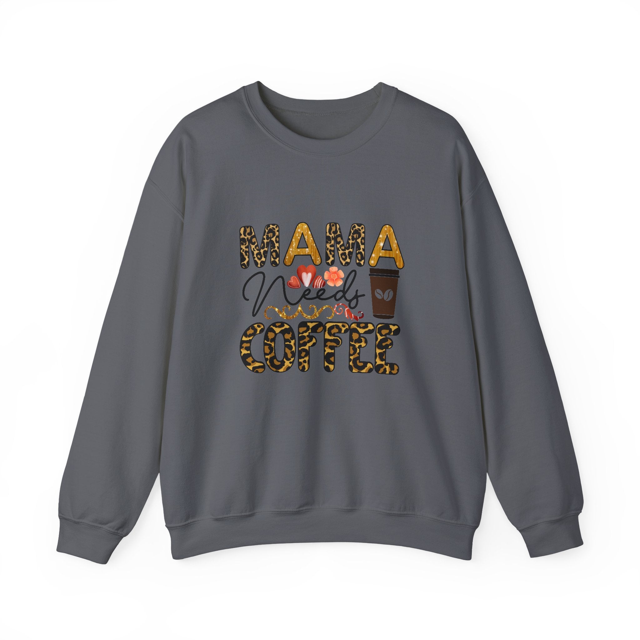 Mama Needs Coffee Crewneck Sweatshirt - Cozy Unisex Pullover Apparel for Moms