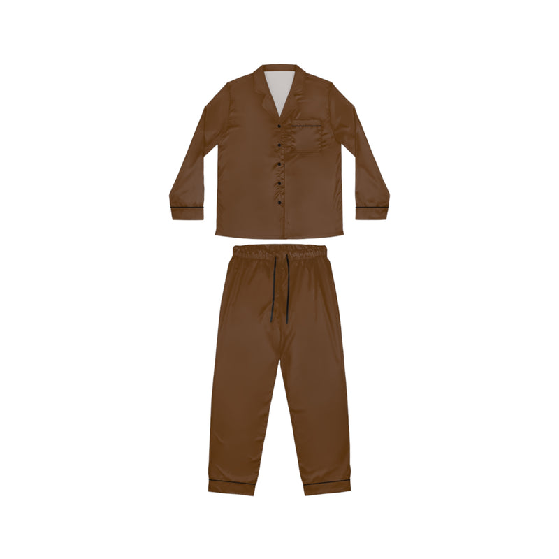 Elegant Brown Satin Pajamas Set - Luxurious Sleepwear, Women's Loungewear, Fancy Gifts for Her, Relaxing Nights, Date Night Outfit