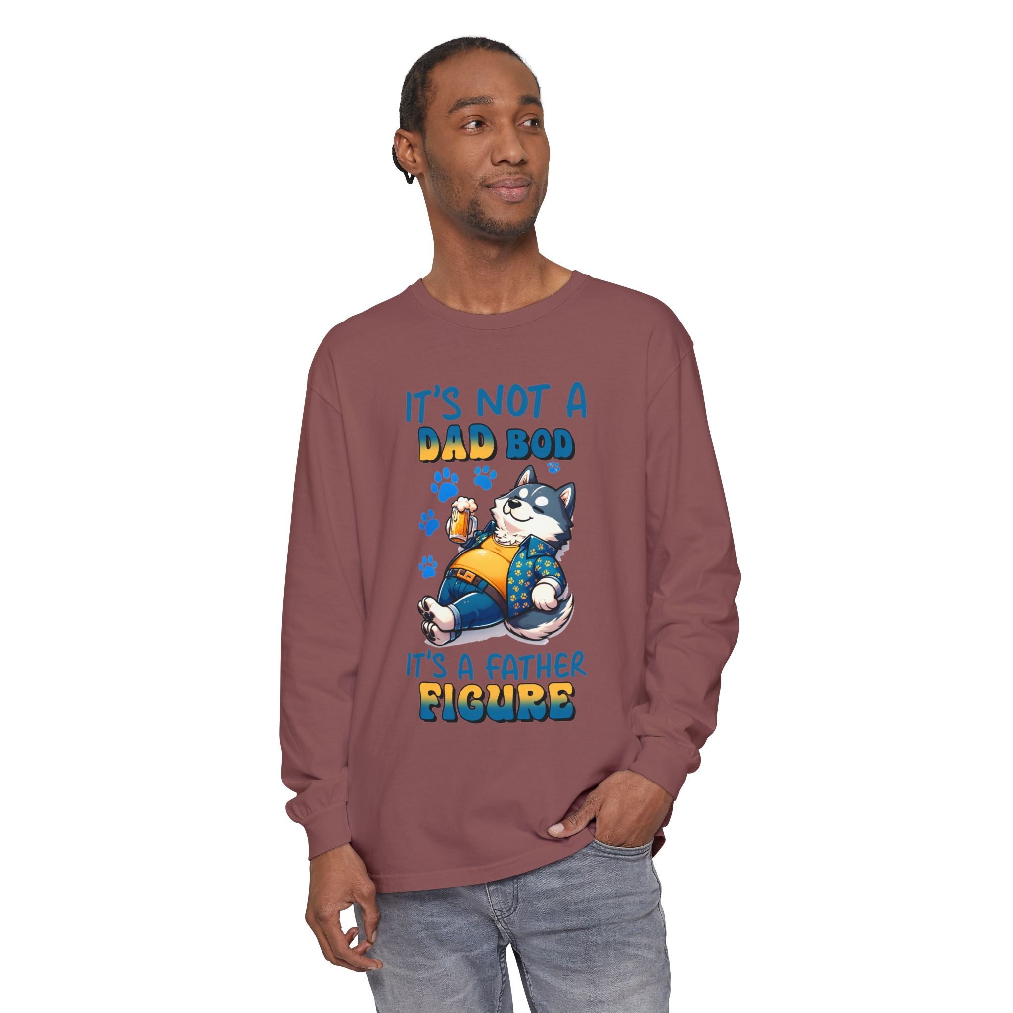 Funny Dad Bod Long Sleeve T-Shirt - It's Not a Dad Bod, It's a Father Figure