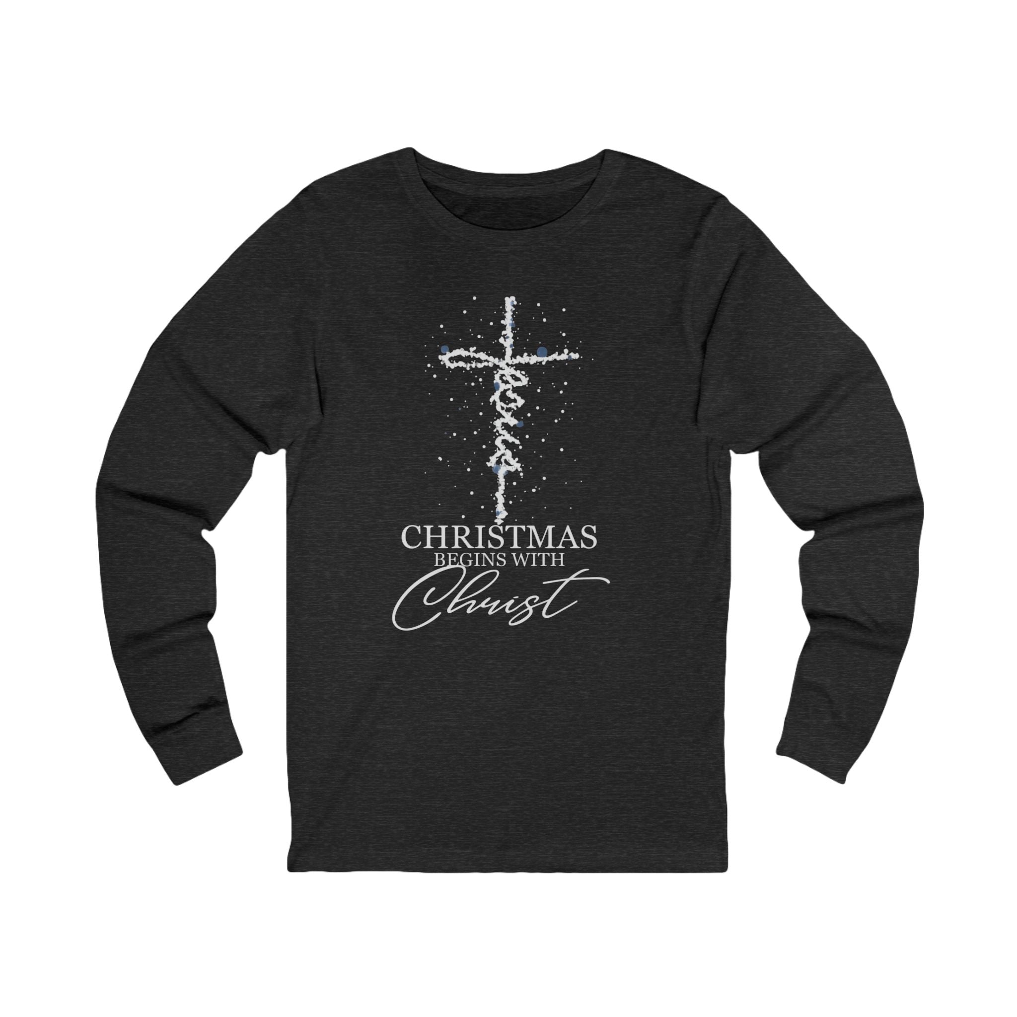 Unisex Long Sleeve Tee - "Jesus, Christmas Begins with Christ" - Cozy Holiday Shirt, Christmas Gift, Faith-Based Apparel, Religious [...]