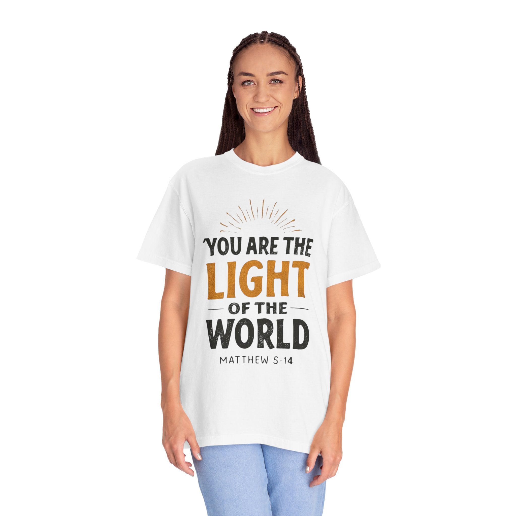 Inspirational T-Shirt with 'You Are the Light of the World' Design, Motivational Tee for Faith, Spiritual Gifts, Religious Apparel, [...]