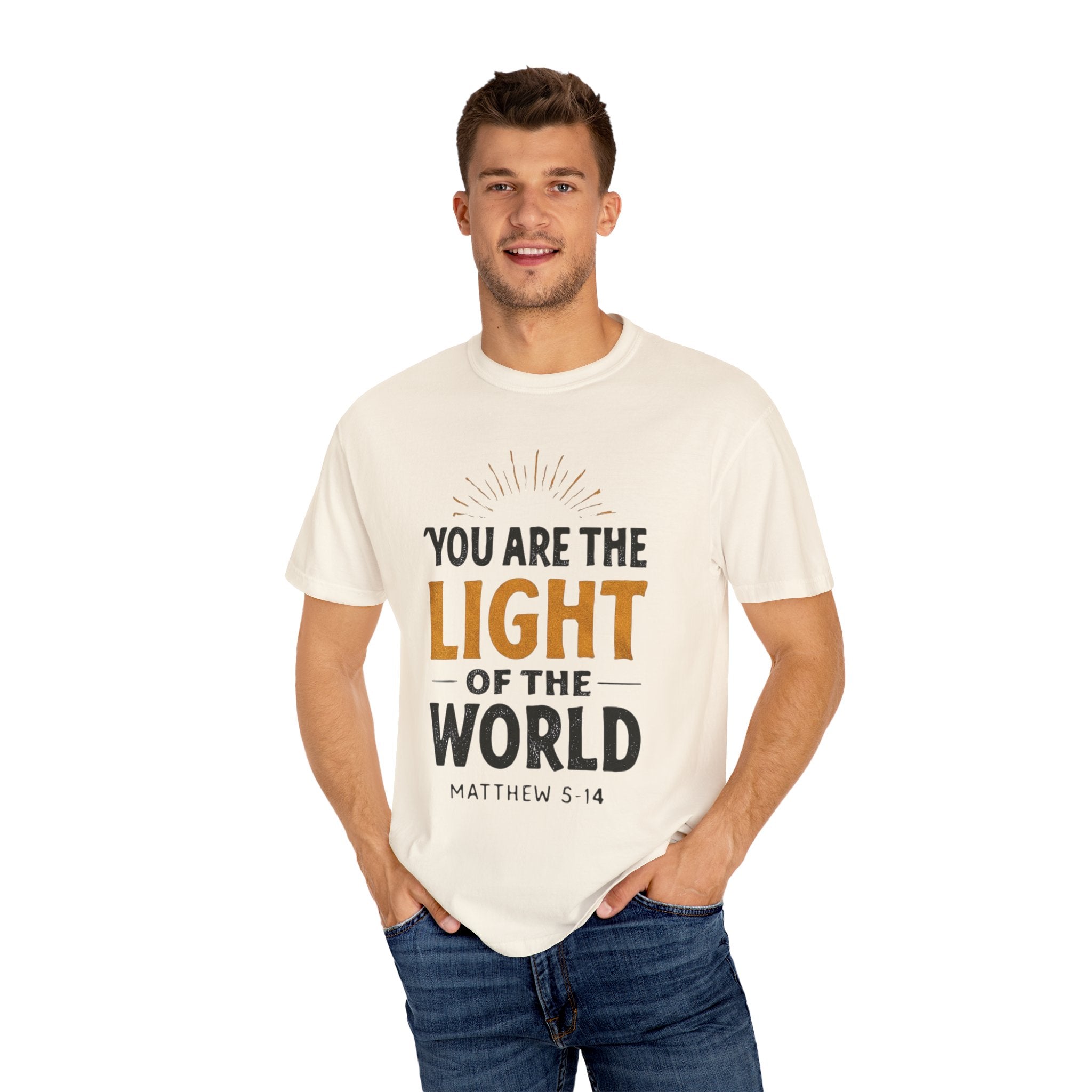 Inspirational T-Shirt with 'You Are the Light of the World' Design, Motivational Tee for Faith, Spiritual Gifts, Religious Apparel, [...]