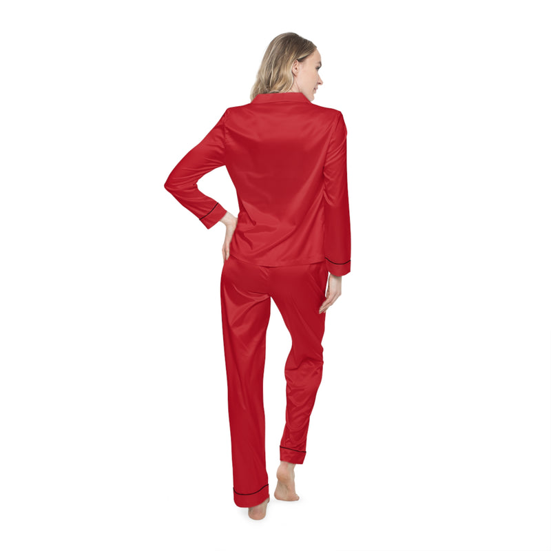 Elegant Red Satin Pajamas Set - Luxurious Sleepwear, Women's Loungewear, Fancy Gifts for Her, Relaxing Nights, Date Night Outfit