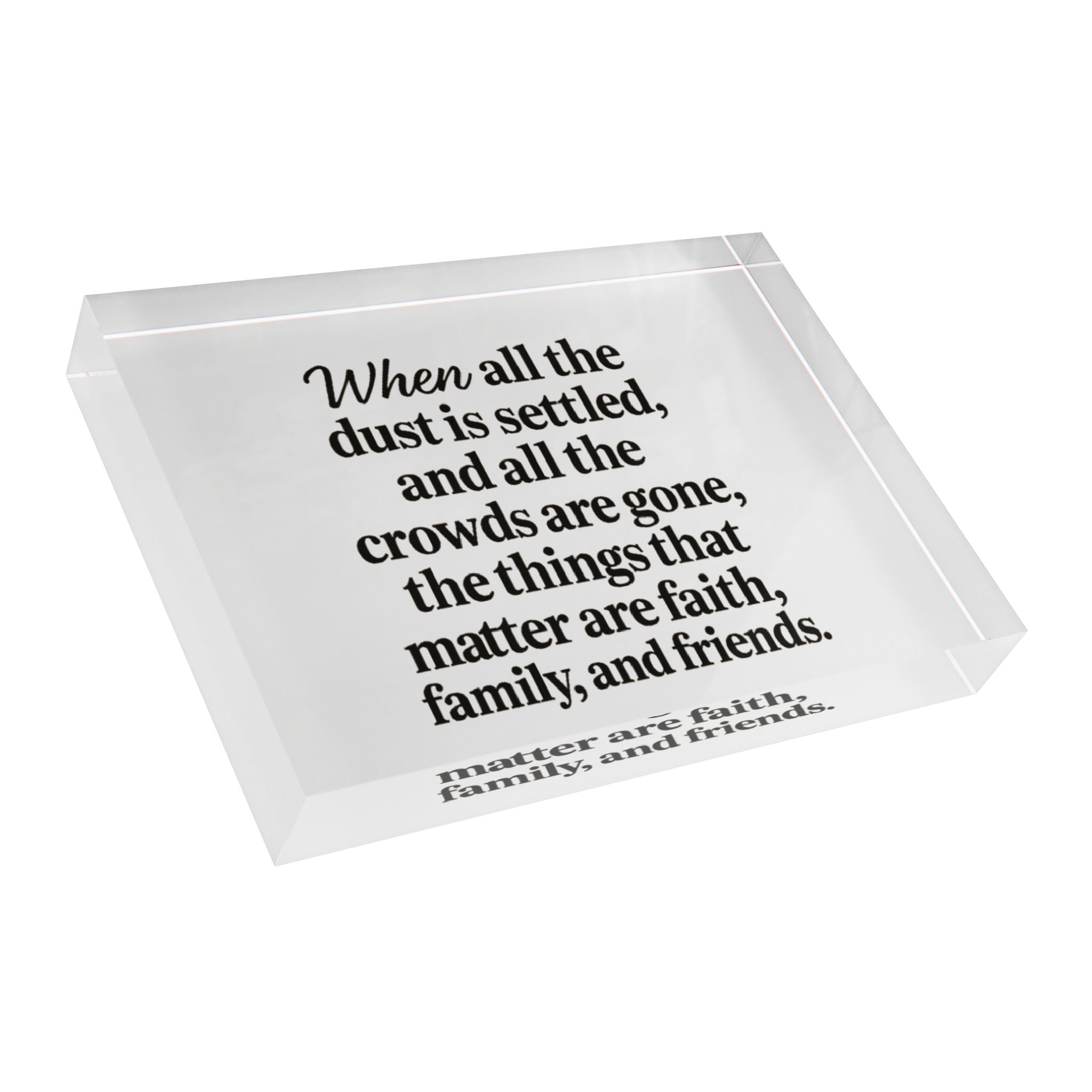 Inspirational Photo Block - Faith, Family, Friends Decor | Home Decor, Gift for Friends, Wall Art, Motivational Decor