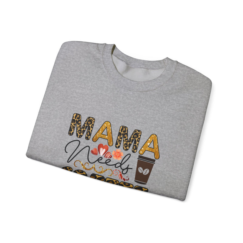 Mama Needs Coffee Crewneck Sweatshirt - Cozy Unisex Pullover Apparel for Moms