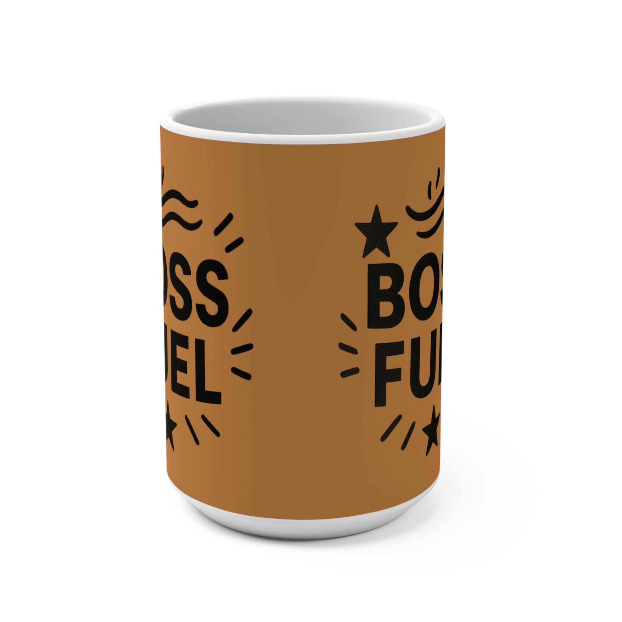 🟤 Boss Fuel Mug - Motivational Coffee Cup for Entrepreneurs & Bosses, Ideal for Office Gift, Work from Home, 15oz Inspirational Mug
