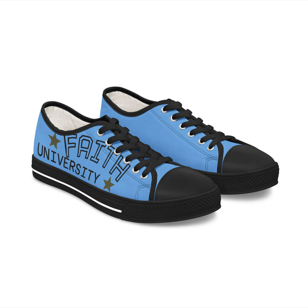 Light Blue Stylish Women's Low Top Sneakers - Casual, Comfortable, Everyday Wear, Perfect for Summer, Striped Sneakers, Trendy Footwear