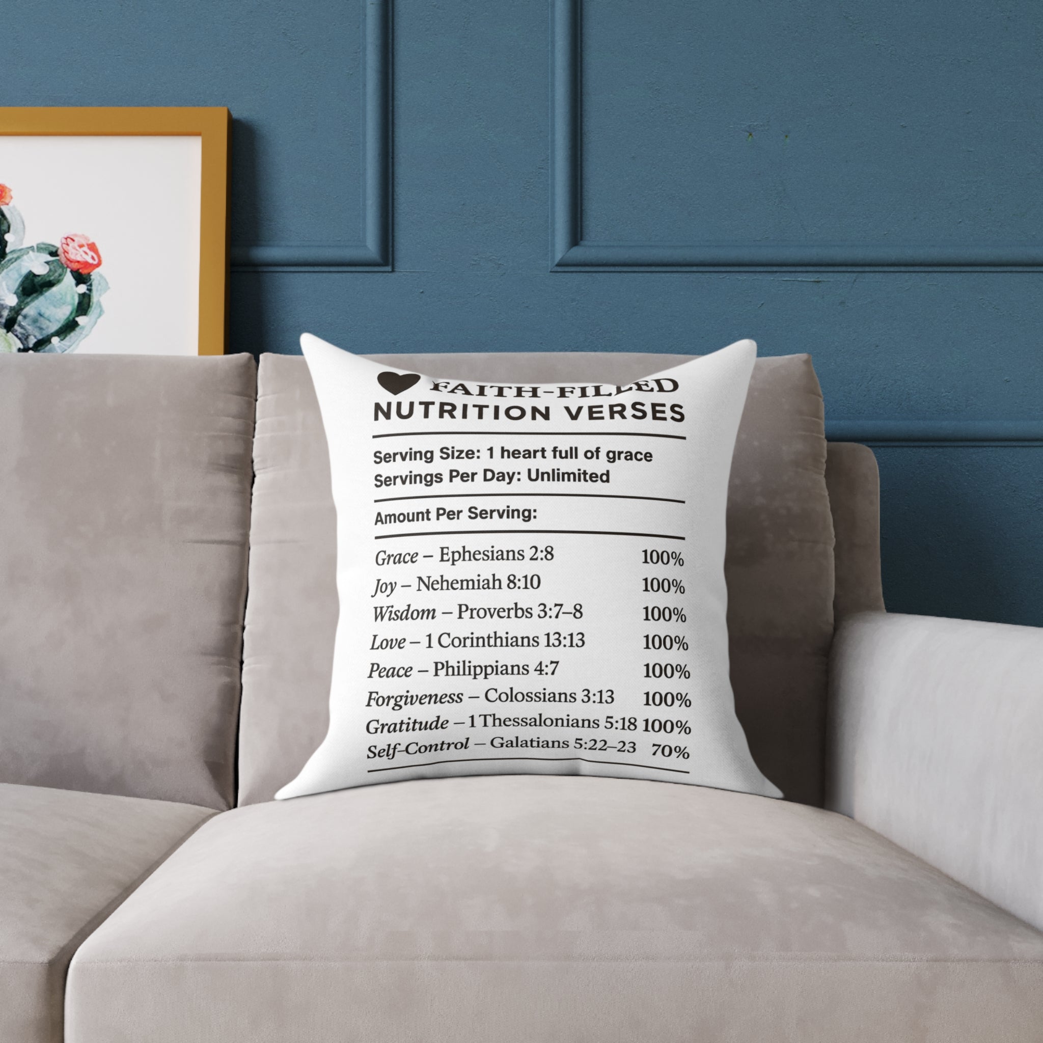 Faith-Filled Pillow Nutrition Versus