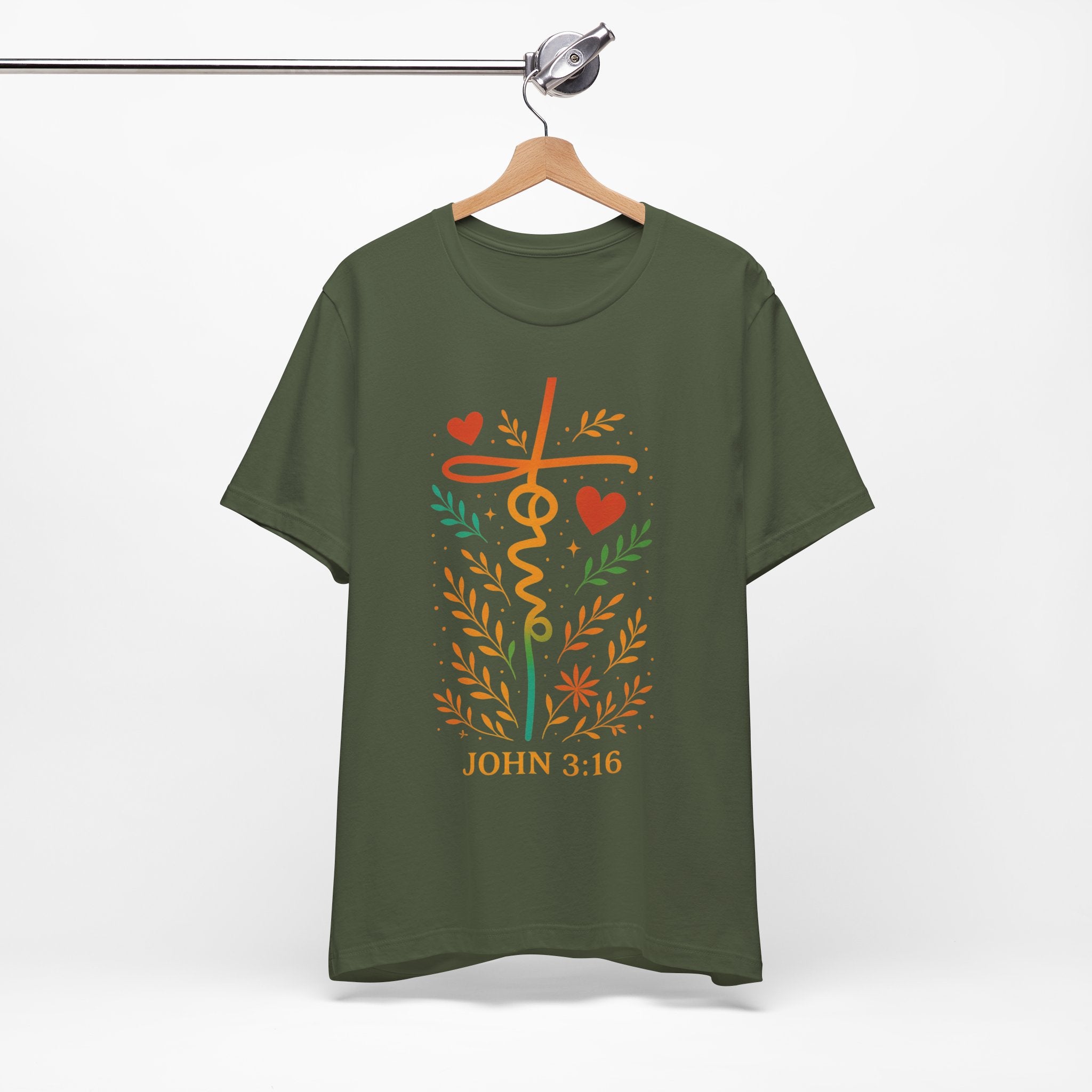 Faith-Inspired Unisex Tee: John 3:16, Christian Gift, Graphic T-Shirt, Religious Apparel, Inspirational Wear