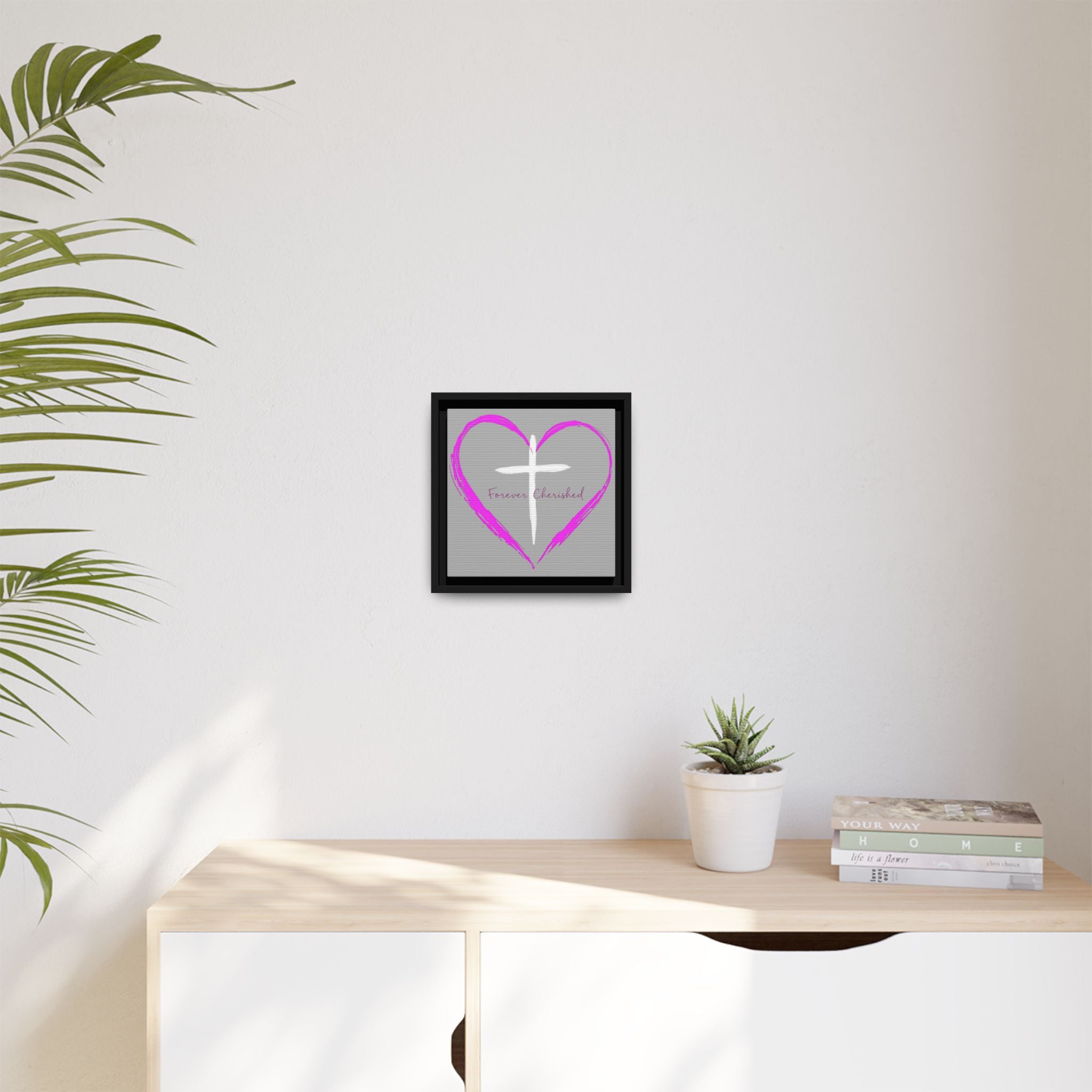 Framed Wall Art with Heart & Cross, Inspirational Home Decor, Gift for Loved Ones, Faith-Based Art, Perfect for Christenings, [...]