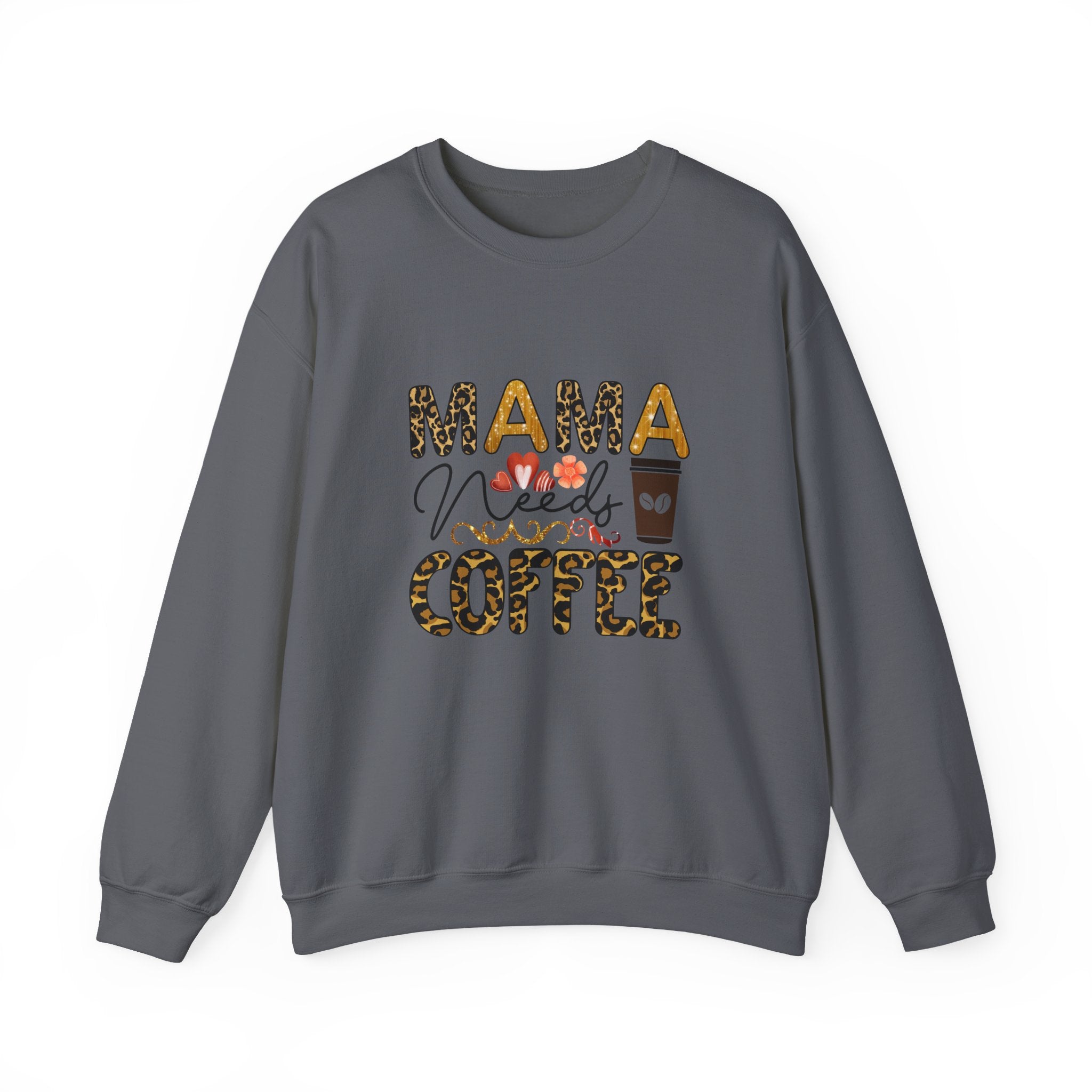 Mama Needs Coffee Crewneck Sweatshirt - Cozy Unisex Pullover Apparel for Moms