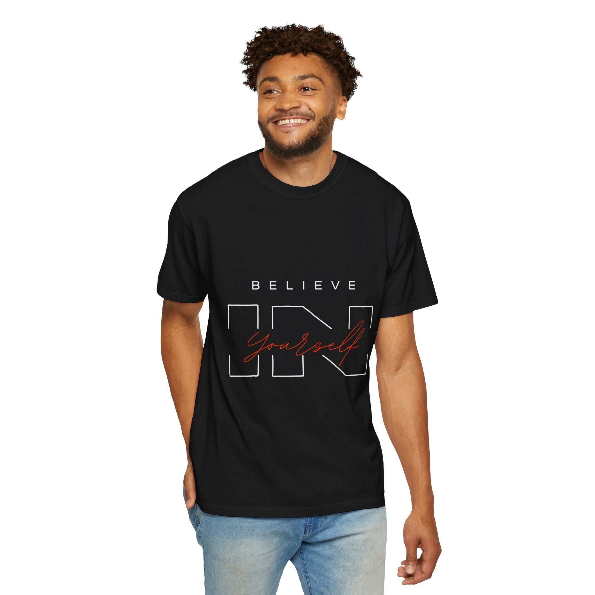 Believe in Yourself Unisex Garment-Dyed T-Shirt | Motivational Tee, Inspirational Shirt, Casual Wear, Gift for Her, Birthday Gift, Self-Love