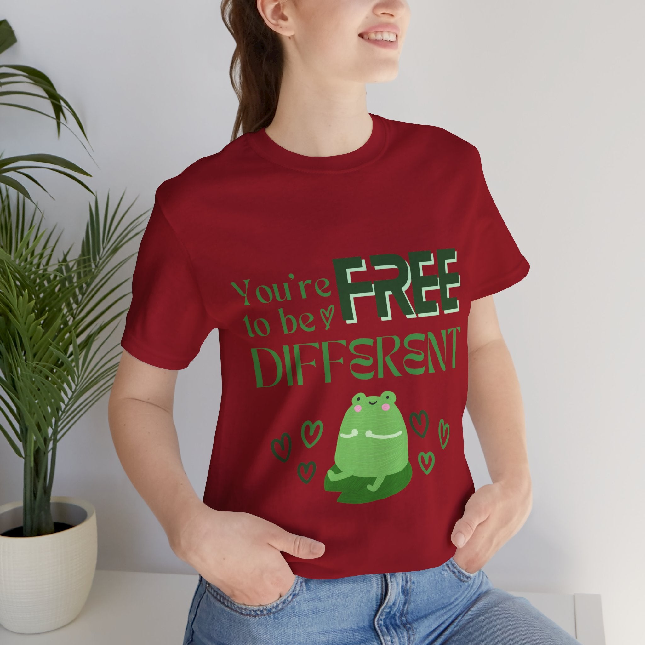 You're Free to Be Different Frog Tee, Comfort Tee, Unisex Shirt, Fun Gift, Casual Wear, Frog Lover Gift, Unique Tee
