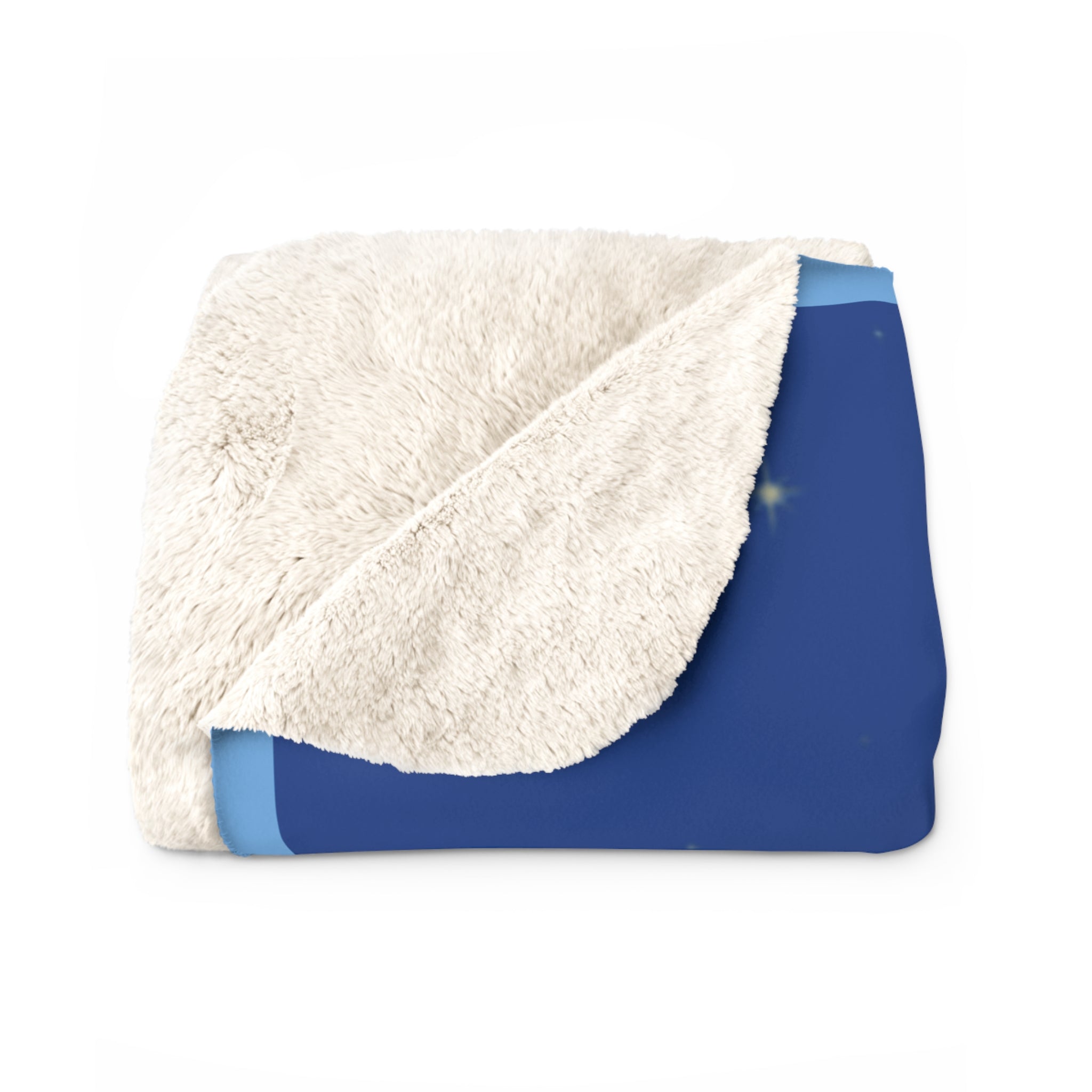 🔵 Cozy Sherpa Fleece Blanket, Cute Cuddle Cloud Design, Perfect for Gifts, Home Decor, Snuggling, Comfort