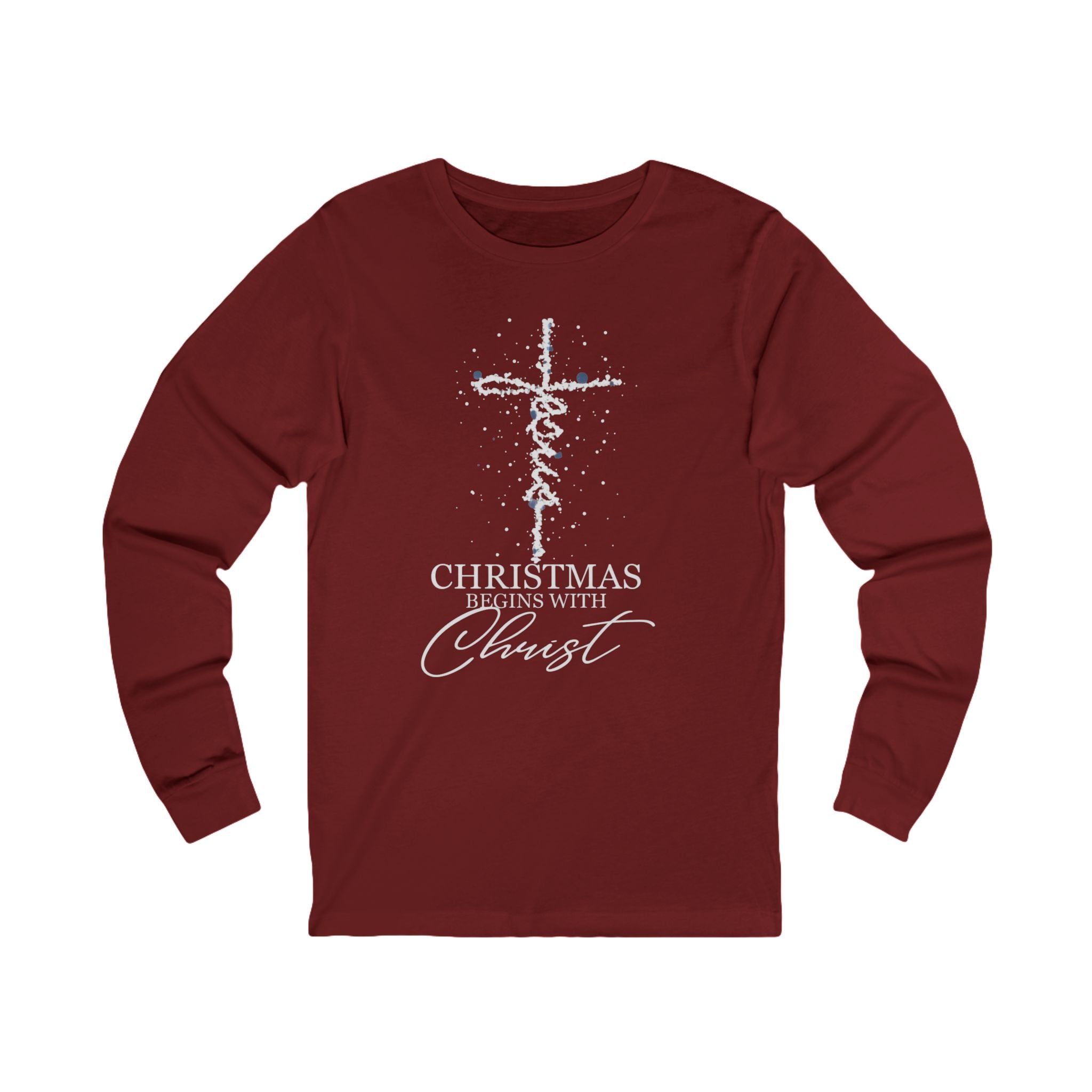 Unisex Long Sleeve Tee - "Jesus, Christmas Begins with Christ" - Cozy Holiday Shirt, Christmas Gift, Faith-Based Apparel, Religious [...]