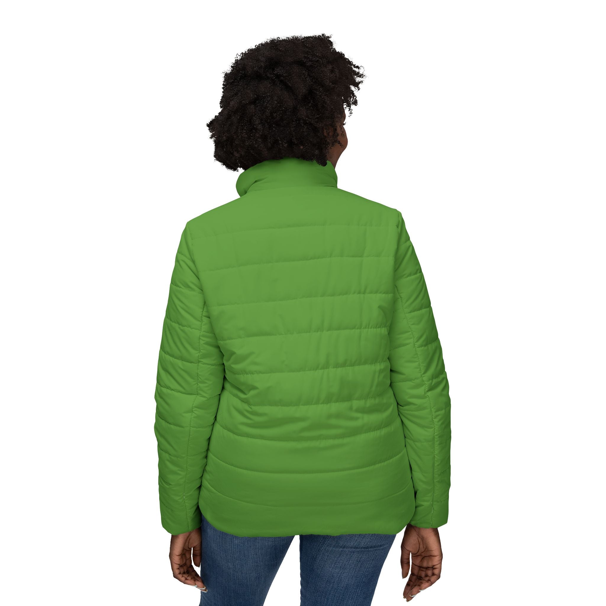 Green Stylish Women’s Puffer Jacket, Cozy Winter Coat, Trendy Outerwear, Outdoor Fashion, Fall/Winter Essential