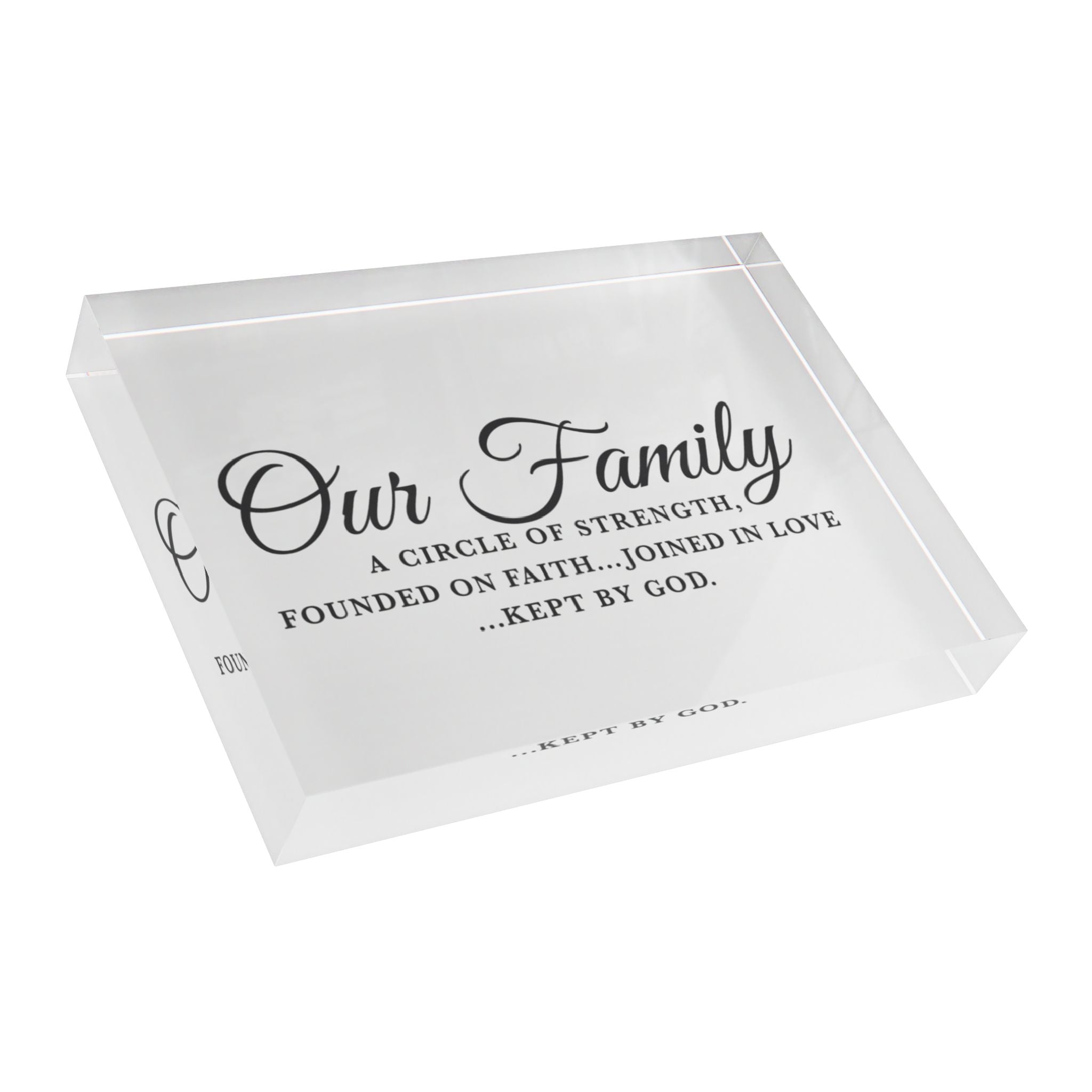 Our Family Photo Block - A Circle of Strength Decorative Display, Family Gift, Home Décor, Wedding Keepsake, Personalized Memory Block
