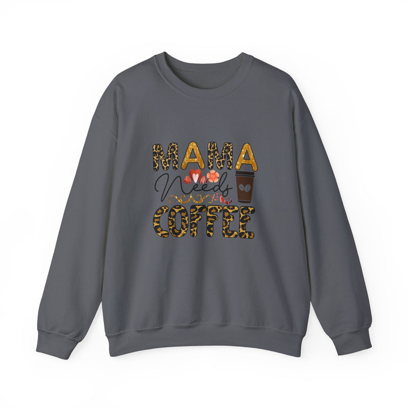 Mama Needs Coffee Crewneck Sweatshirt - Cozy Unisex Pullover Apparel for Moms