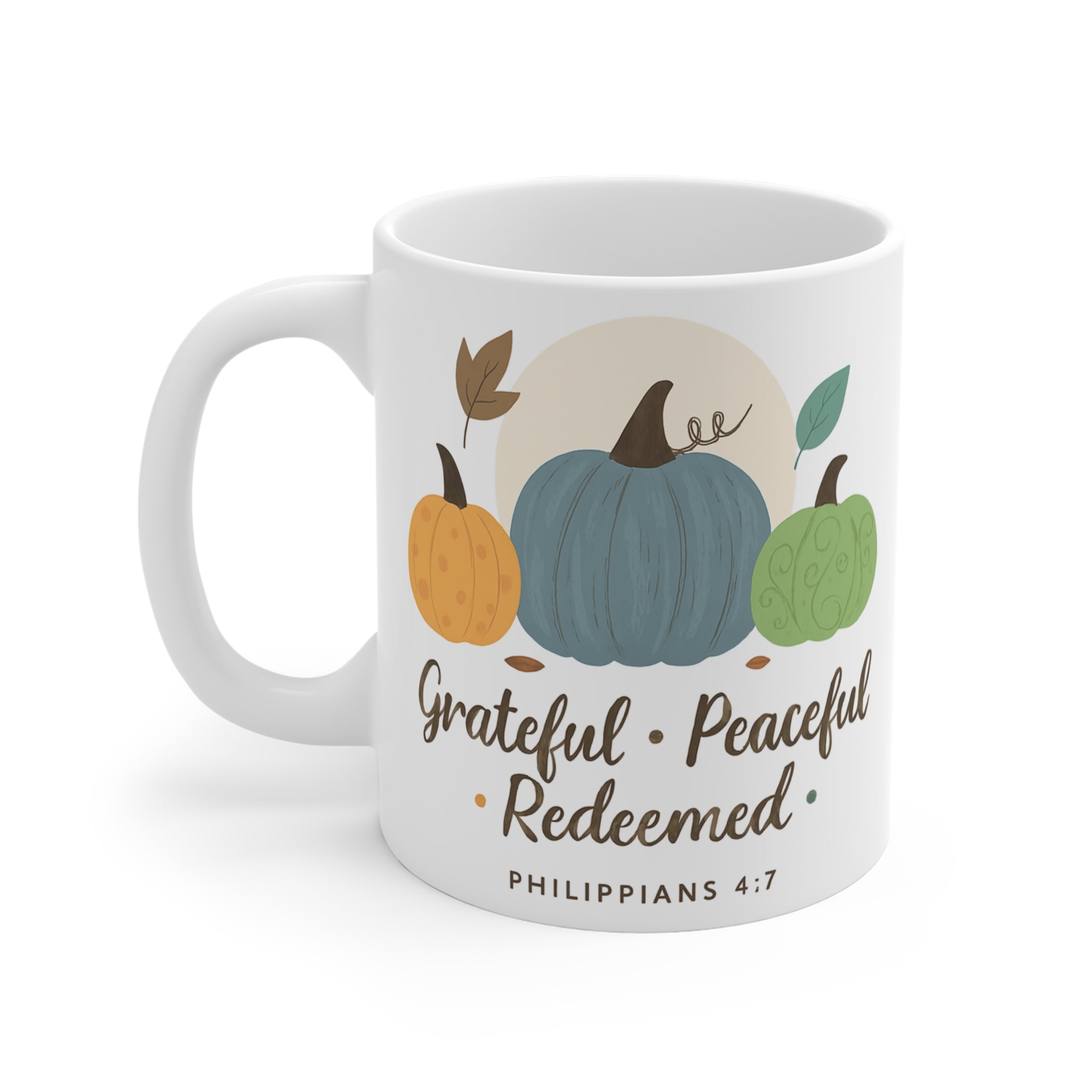 Grateful Pumpkin Mug - Fall Decor, Inspirational Coffee Cup, Thanksgiving Gift, Christian Mug, Cozy Homeware
