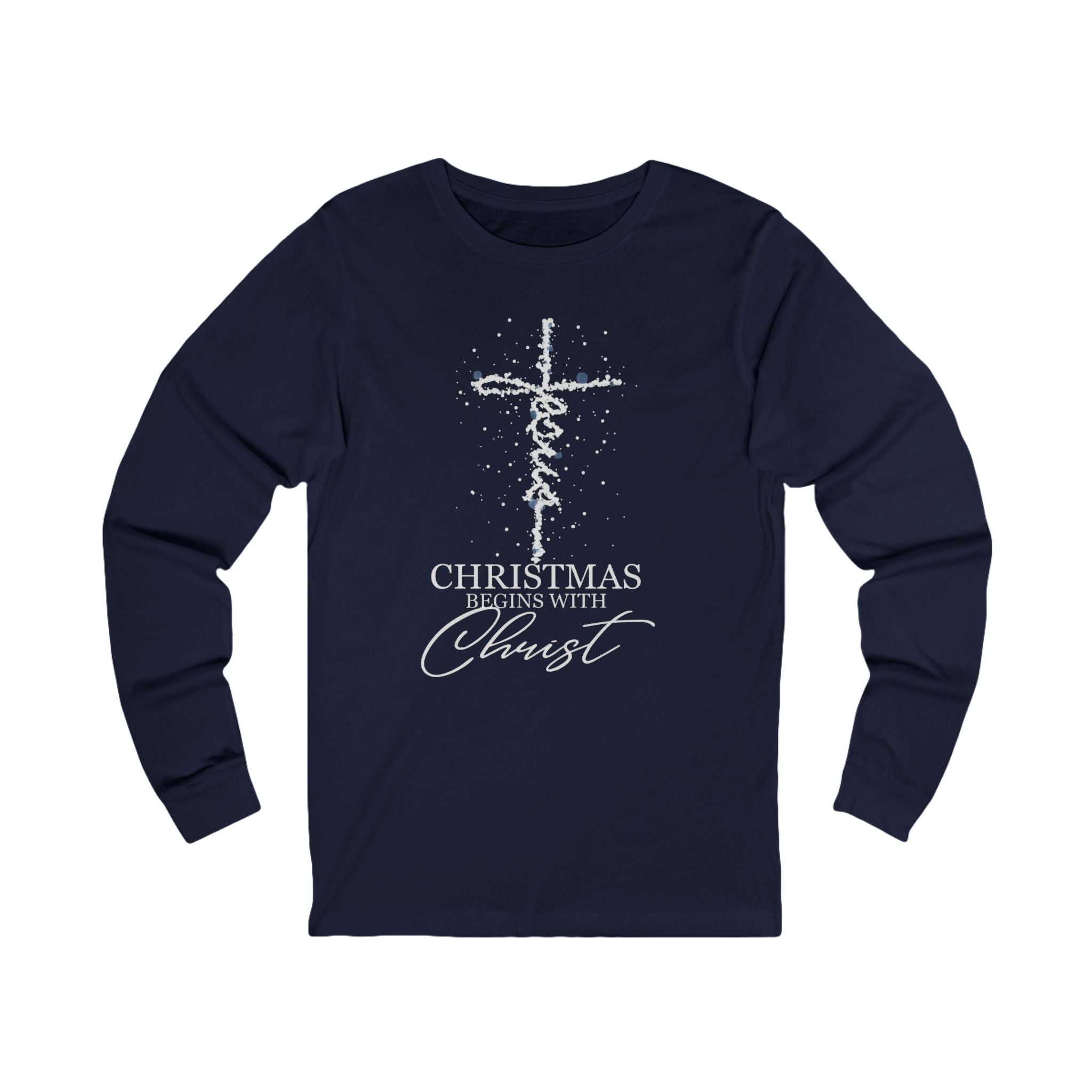 Unisex Long Sleeve Tee - "Jesus, Christmas Begins with Christ" - Cozy Holiday Shirt, Christmas Gift, Faith-Based Apparel, Religious [...]