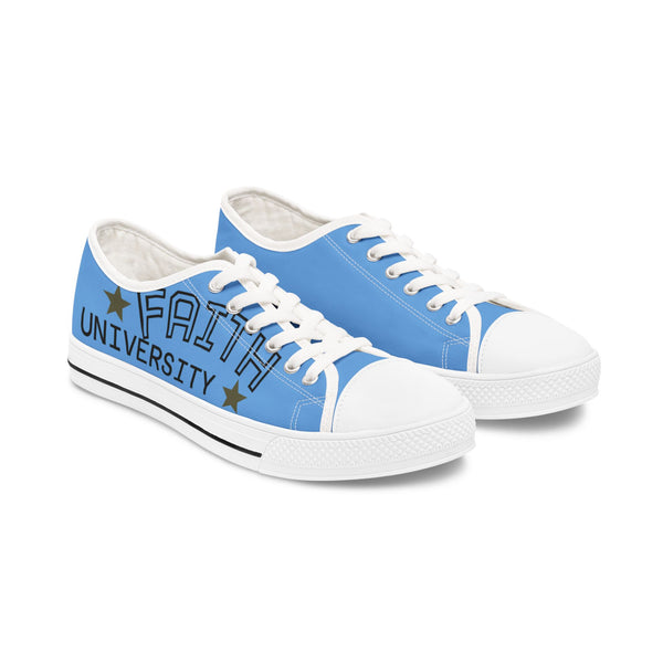 Light Blue Stylish Women's Low Top Sneakers - Casual, Comfortable, Everyday Wear, Perfect for Summer, Striped Sneakers, Trendy Footwear
