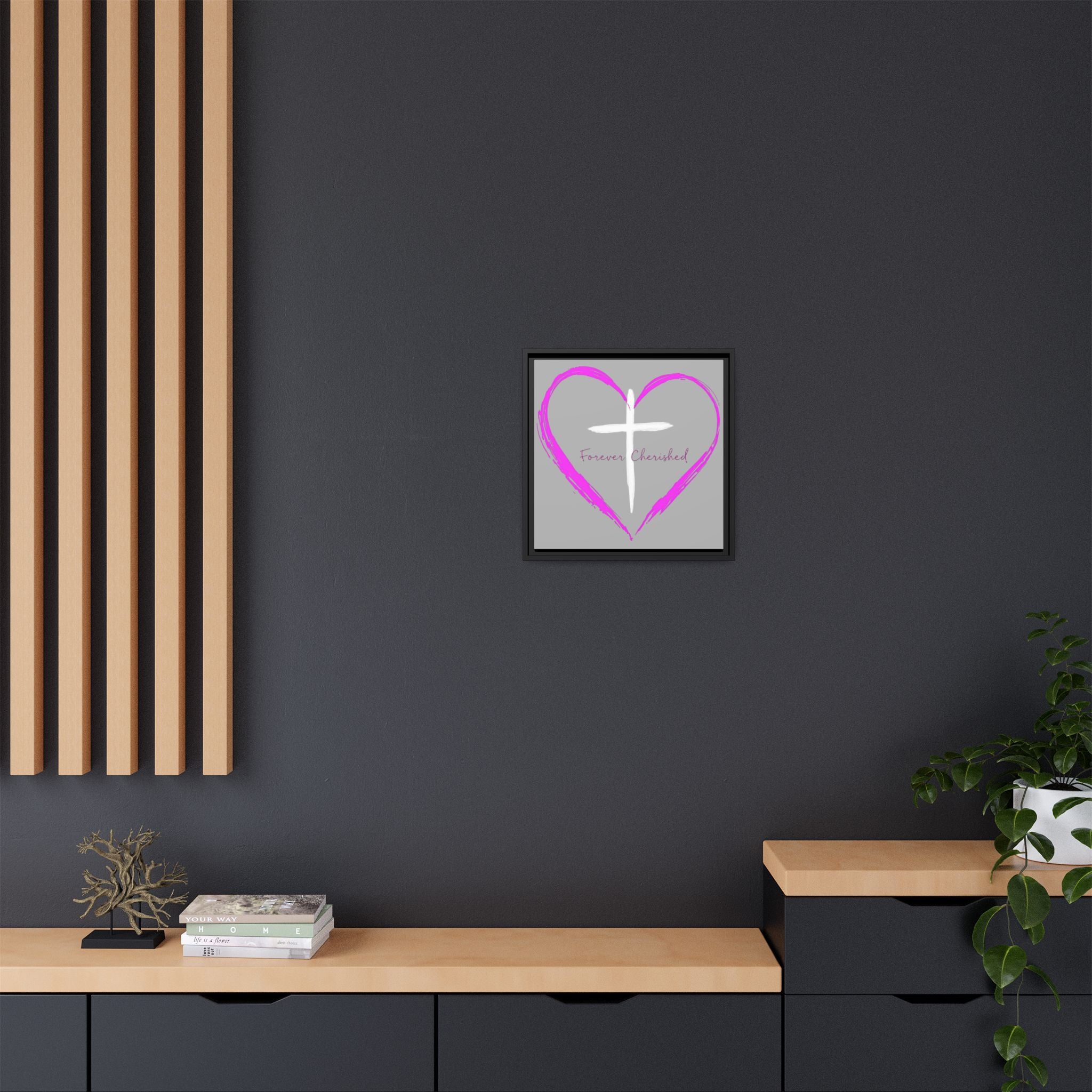 Framed Wall Art with Heart & Cross, Inspirational Home Decor, Gift for Loved Ones, Faith-Based Art, Perfect for Christenings, [...]