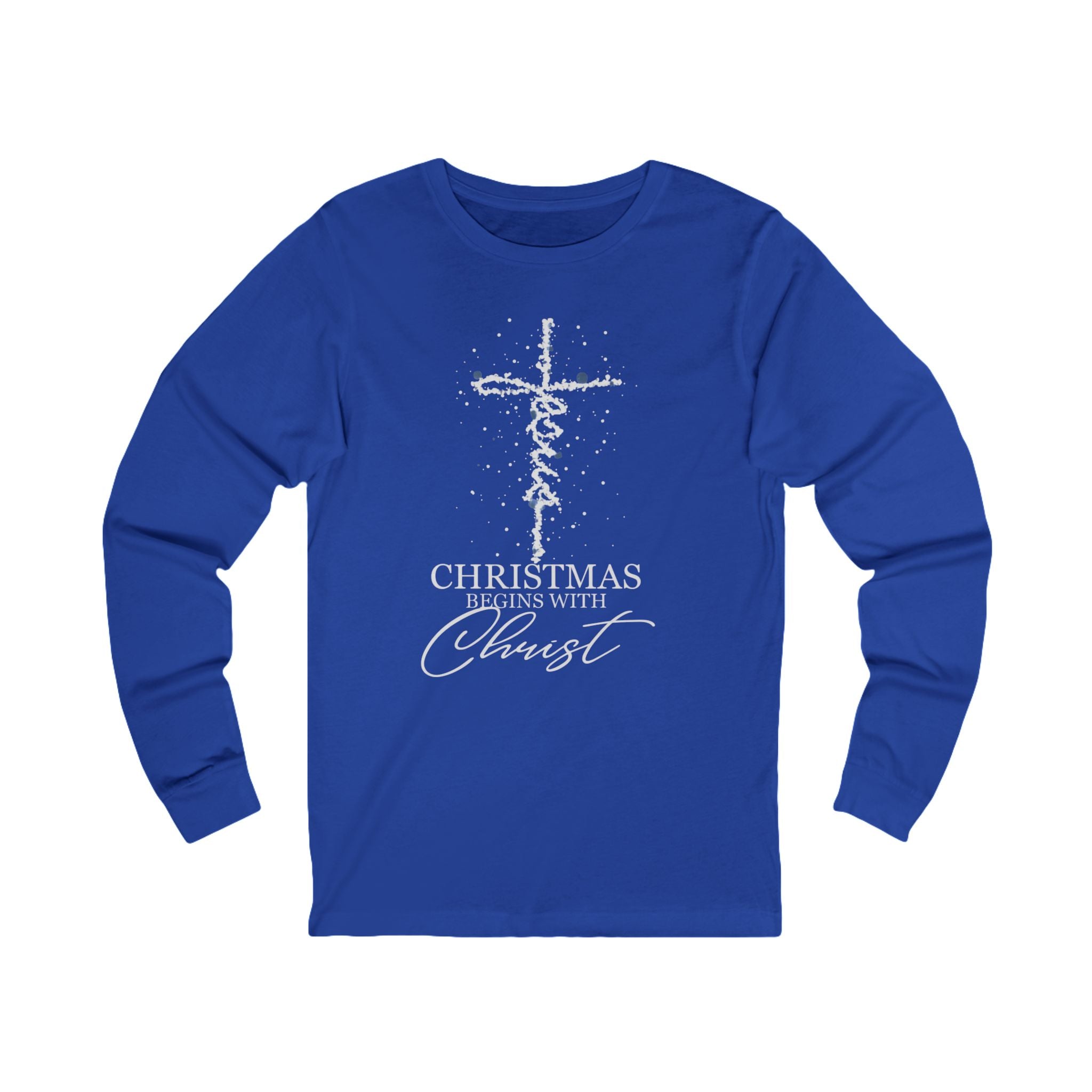 Unisex Long Sleeve Tee - "Jesus, Christmas Begins with Christ" - Cozy Holiday Shirt, Christmas Gift, Faith-Based Apparel, Religious [...]