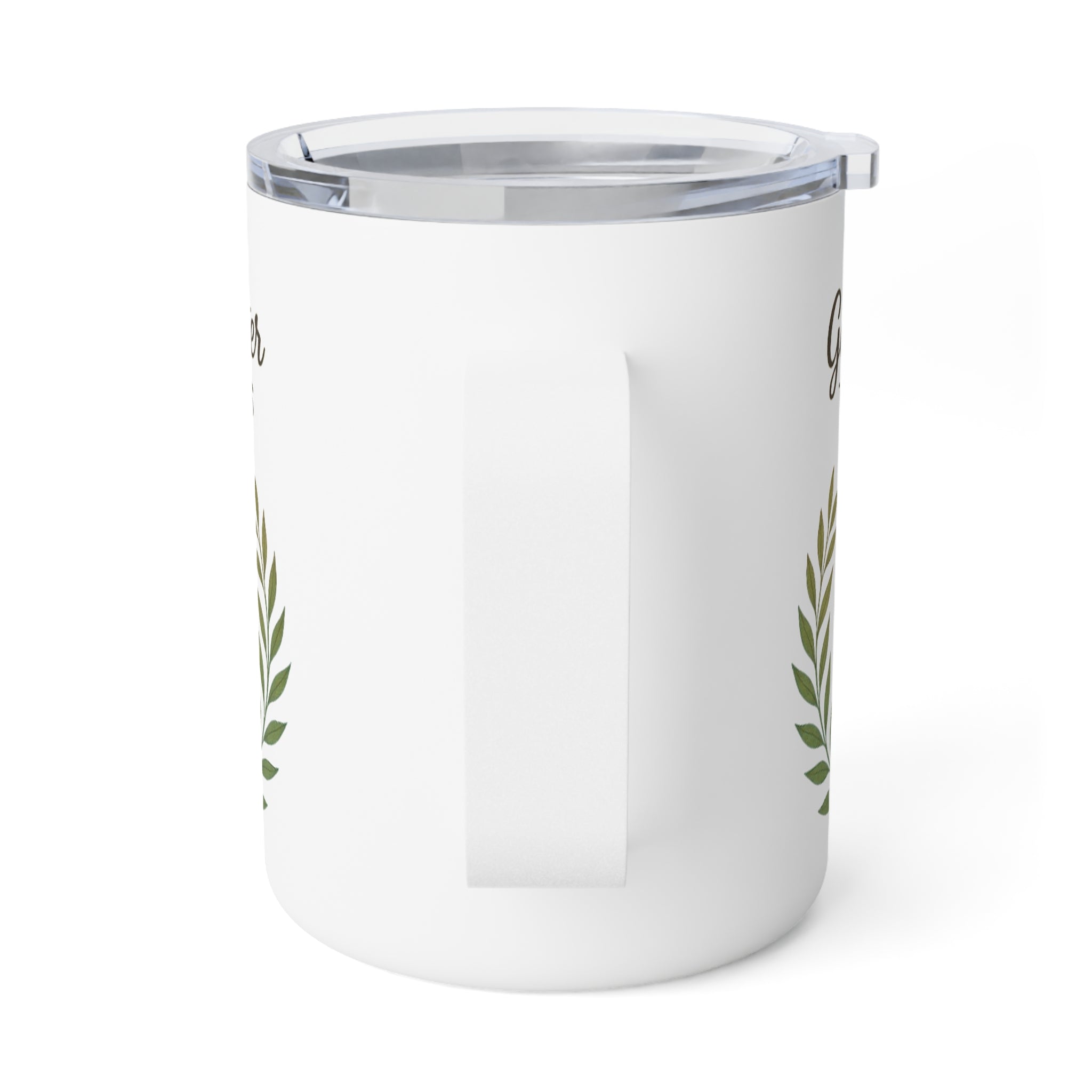 10oz insulated coffee mug lifestyle shot for church events"