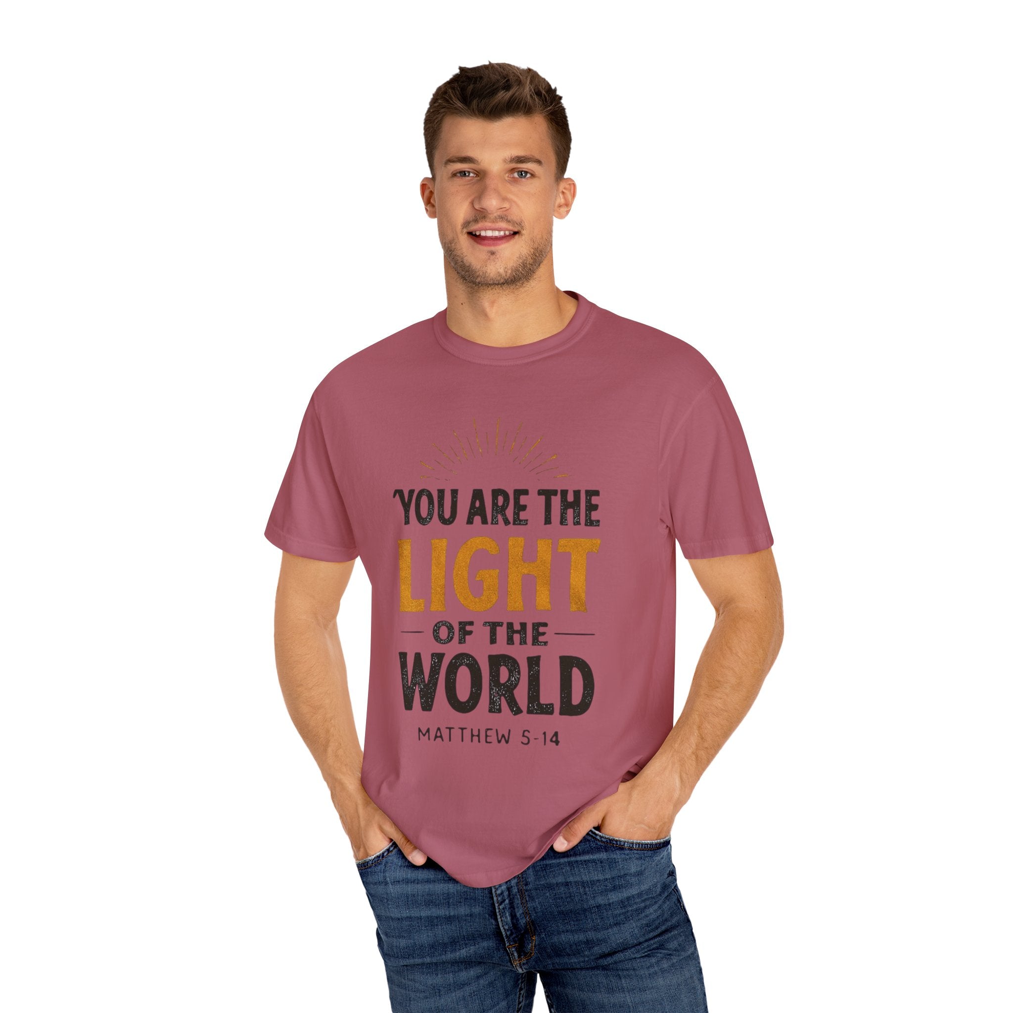 Inspirational T-Shirt with 'You Are the Light of the World' Design, Motivational Tee for Faith, Spiritual Gifts, Religious Apparel, [...]