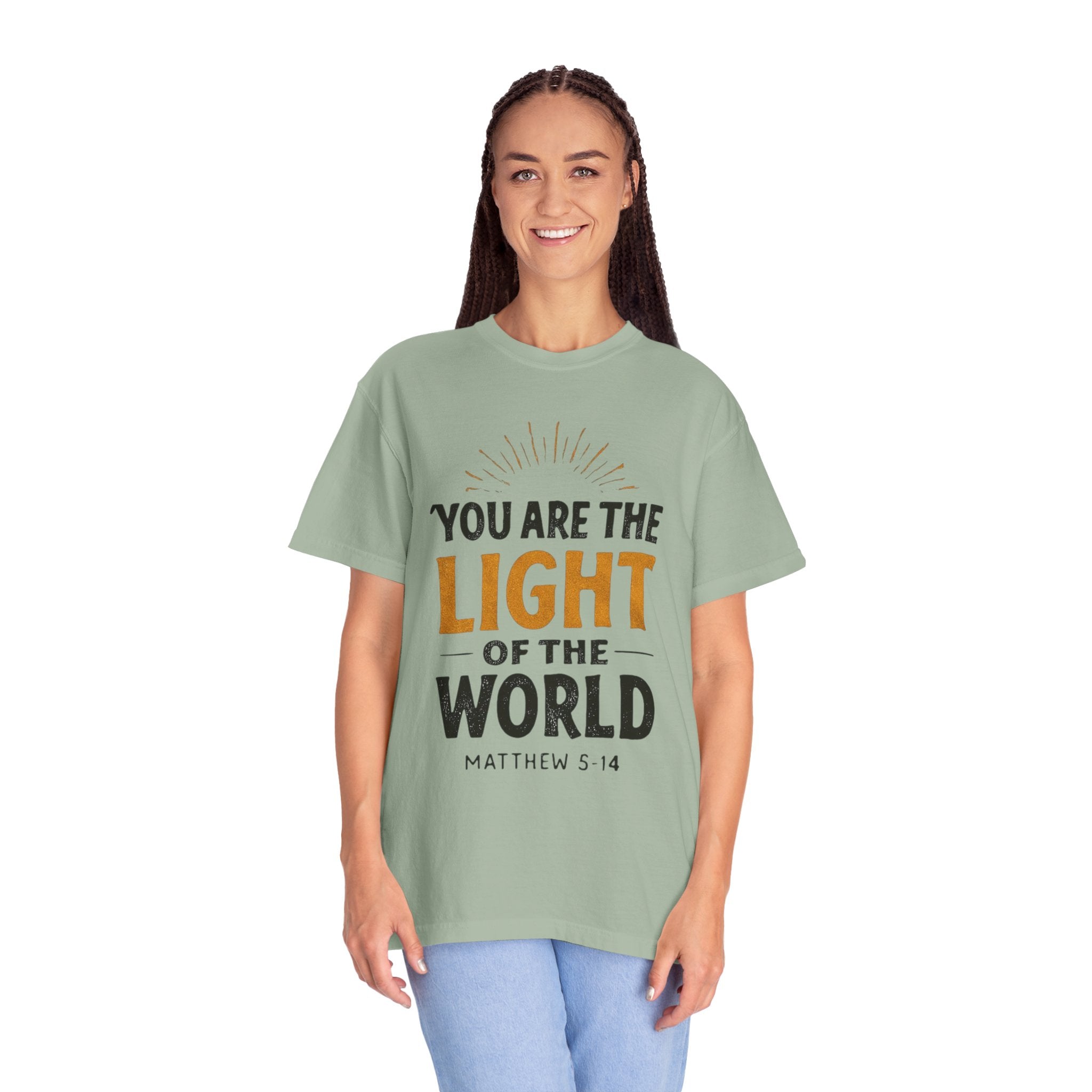 Inspirational T-Shirt with 'You Are the Light of the World' Design, Motivational Tee for Faith, Spiritual Gifts, Religious Apparel, [...]