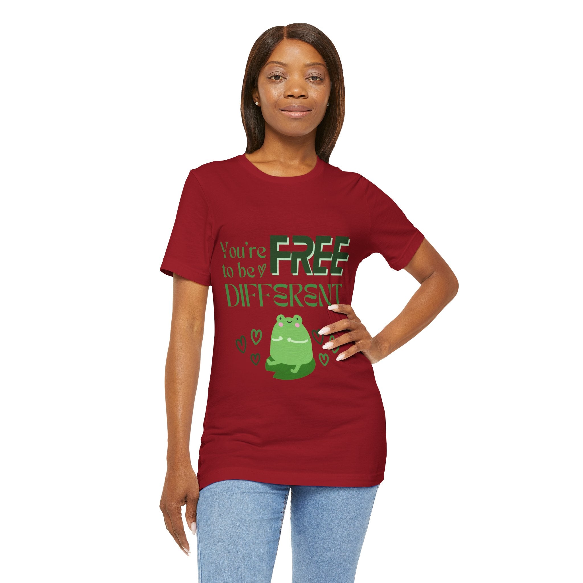 You're Free to Be Different Frog Tee, Comfort Tee, Unisex Shirt, Fun Gift, Casual Wear, Frog Lover Gift, Unique Tee