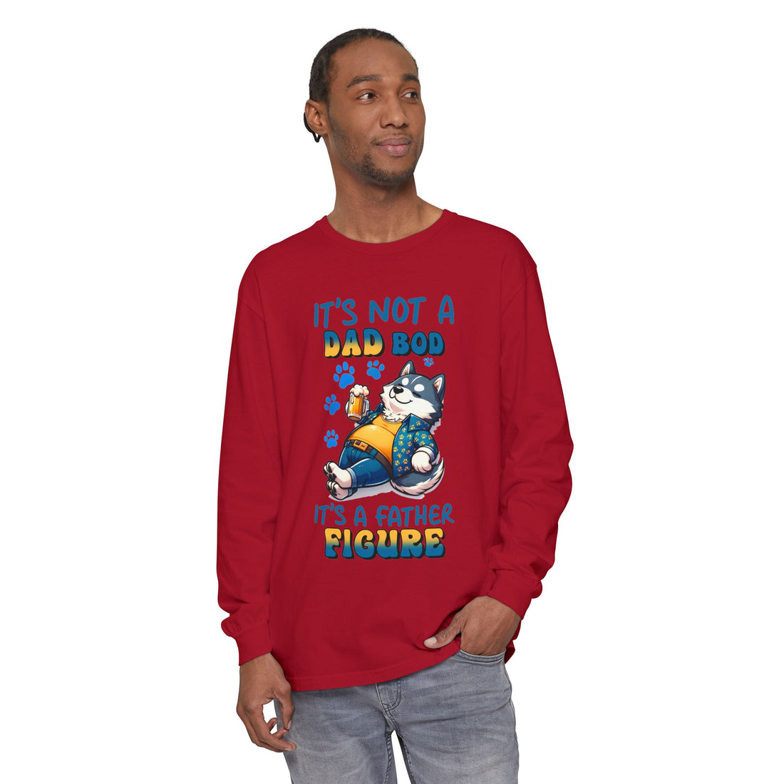 Funny Dad Bod Long Sleeve T-Shirt - It's Not a Dad Bod, It's a Father Figure