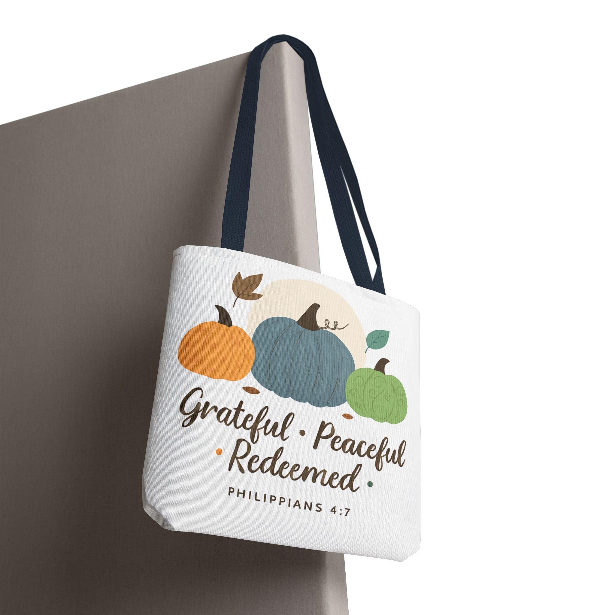 Grateful Tote Bag | Fall Decor, Thankfulness Gift, Bible Verse Bag, Inspirational Tote, Autumn Style
