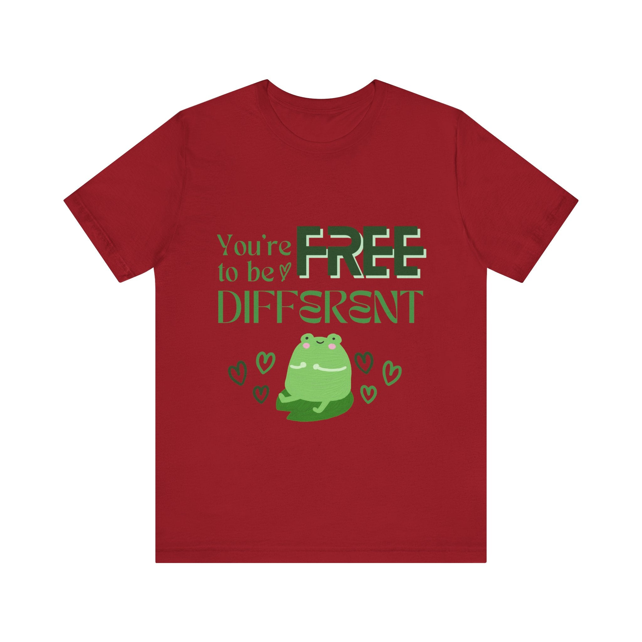 You're Free to Be Different Frog Tee, Comfort Tee, Unisex Shirt, Fun Gift, Casual Wear, Frog Lover Gift, Unique Tee