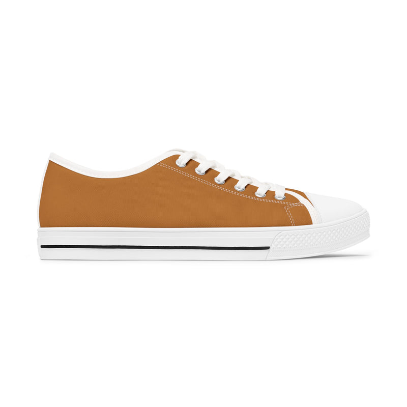 Light Brown Stylish Women's Low Top Sneakers - Casual, Comfortable, Everyday Wear, Perfect for Summer, Striped Sneakers, Trendy Footwear
