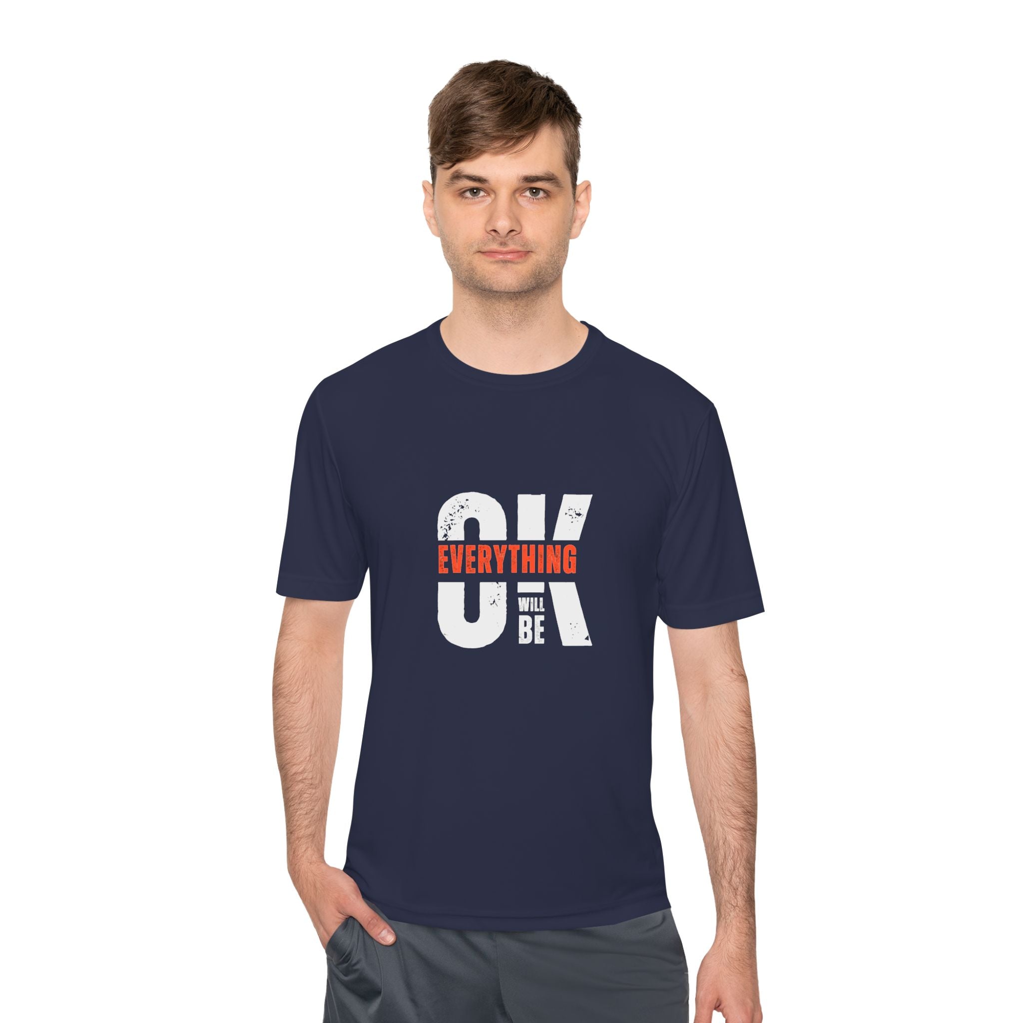 Everything Will Be OK Moisture-Wicking Tee, Unisex Positive Message T-Shirt, Gift for Optimists, Workout Apparel, Cute Casual Tee