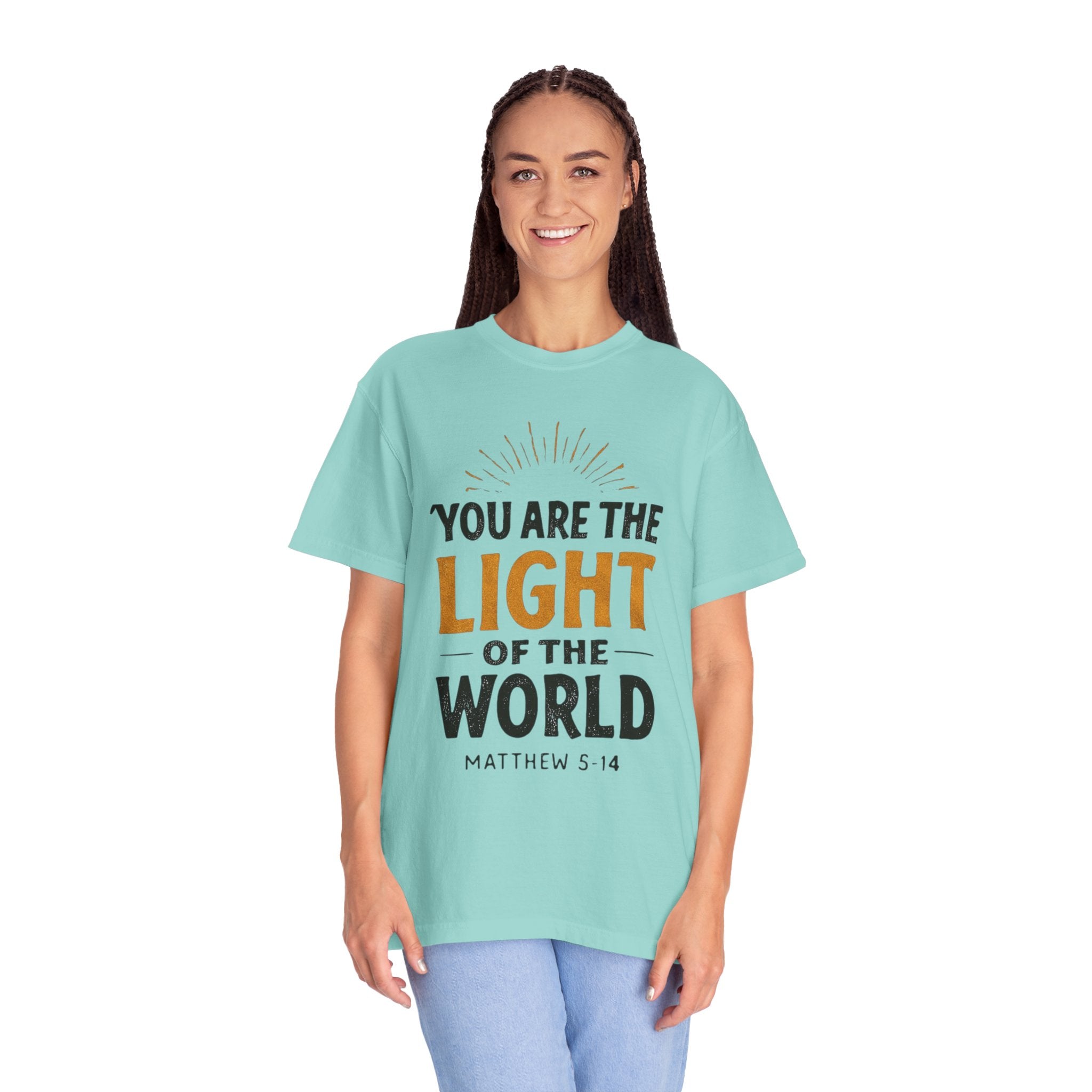 Inspirational T-Shirt with 'You Are the Light of the World' Design, Motivational Tee for Faith, Spiritual Gifts, Religious Apparel, [...]