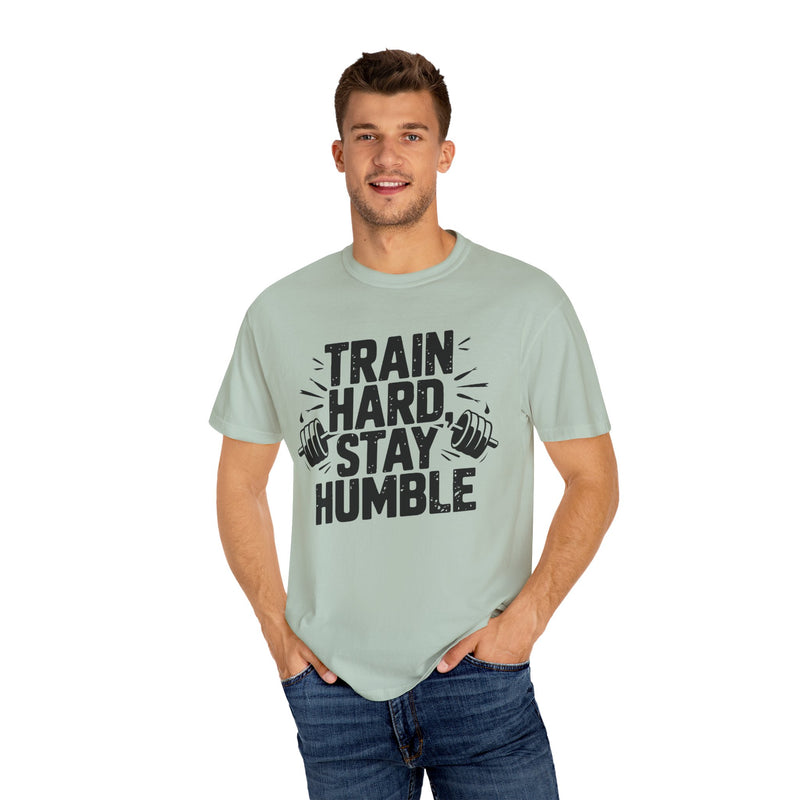 Unisex Gym Motivation T-Shirt - "Train Hard, Stay Humble"