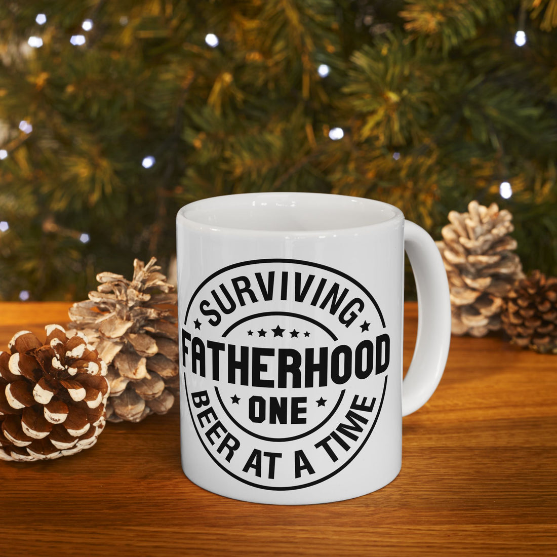 Surviving Fatherhood Ceramic Mug - Fun Gift for Dads (11oz, 15oz)