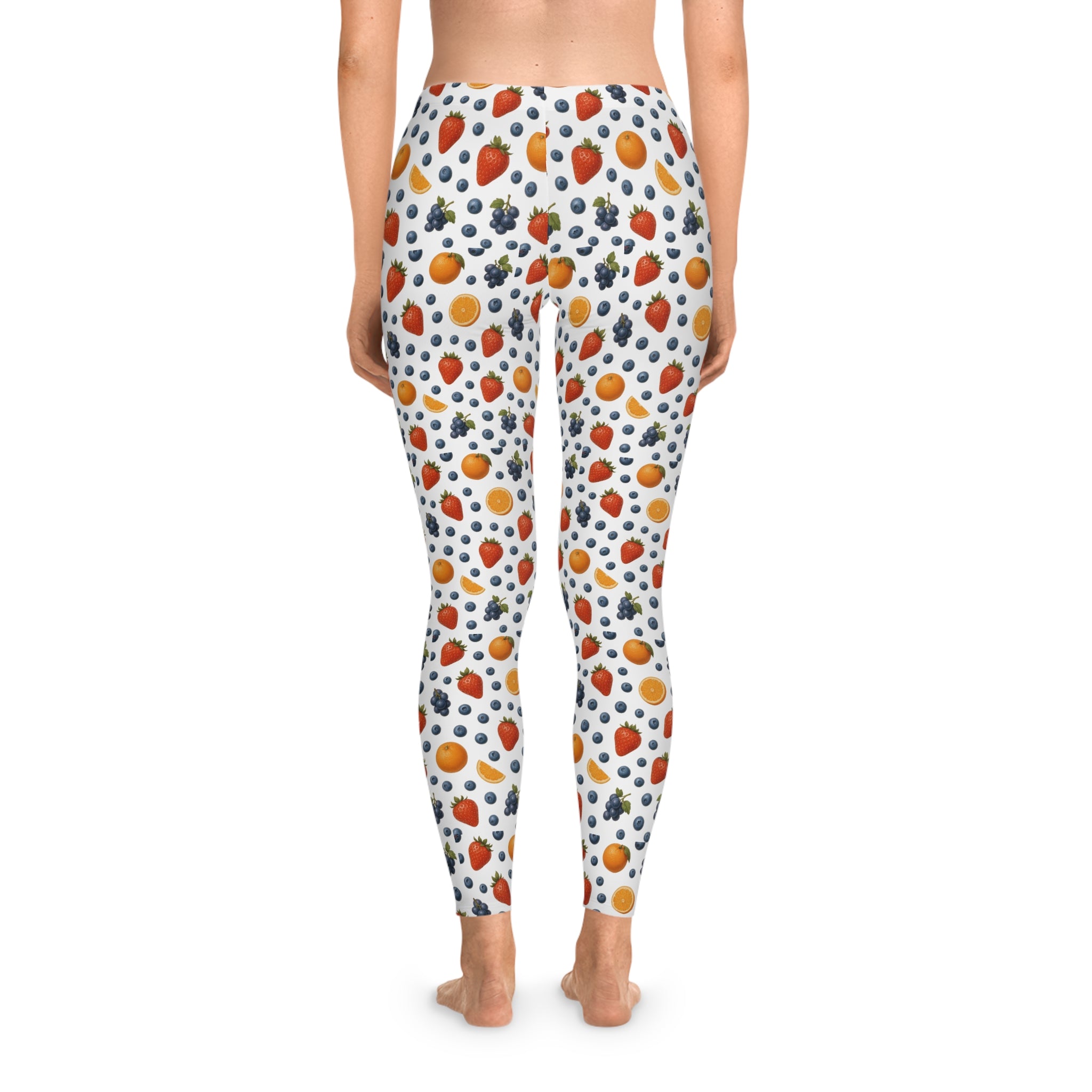 Fruity Stretchy Leggings, Colorful Workout Pants, Yoga Tights, Casual Spring Wear, Fitness Apparel, Summer Fashion