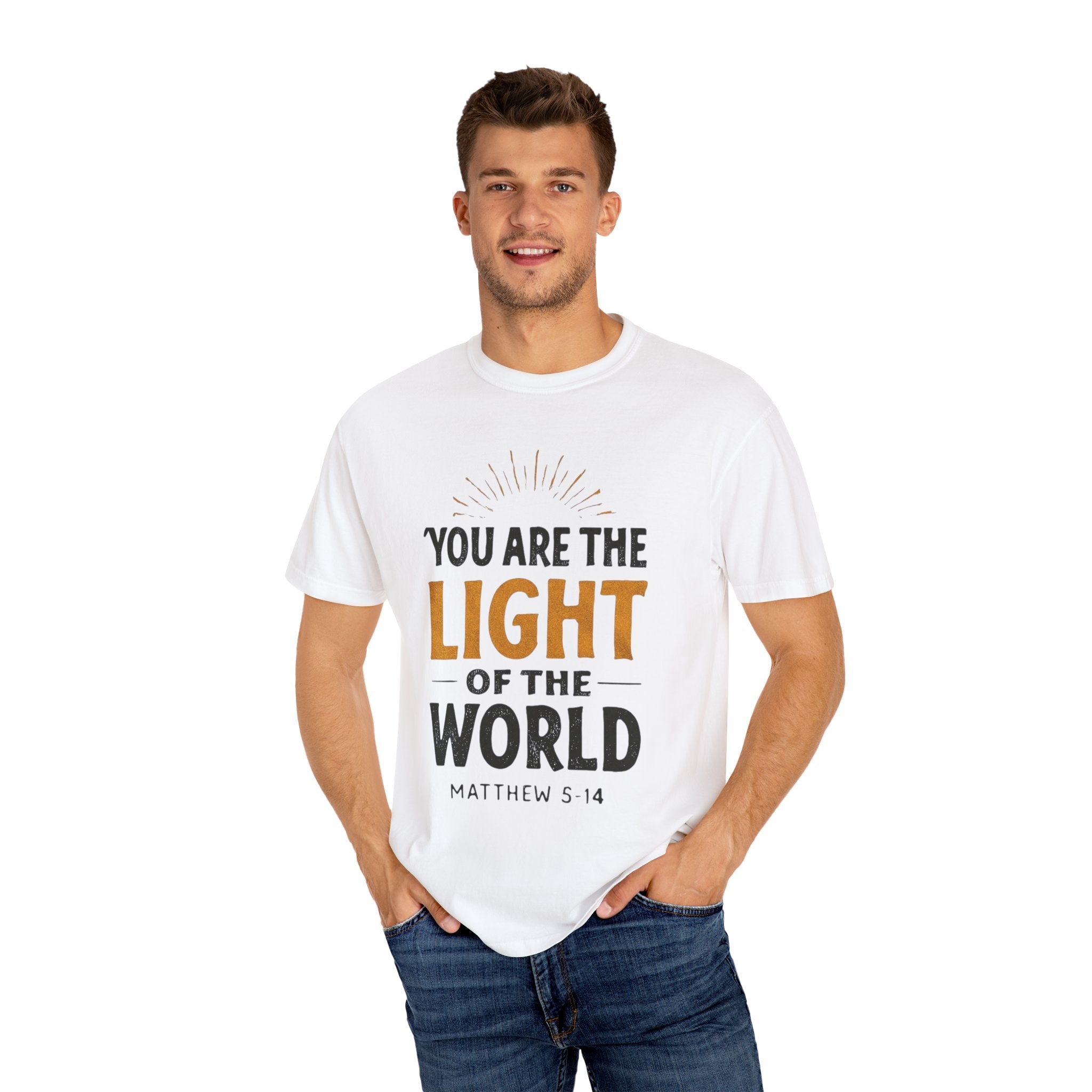 Inspirational T-Shirt with 'You Are the Light of the World' Design, Motivational Tee for Faith, Spiritual Gifts, Religious Apparel, [...]