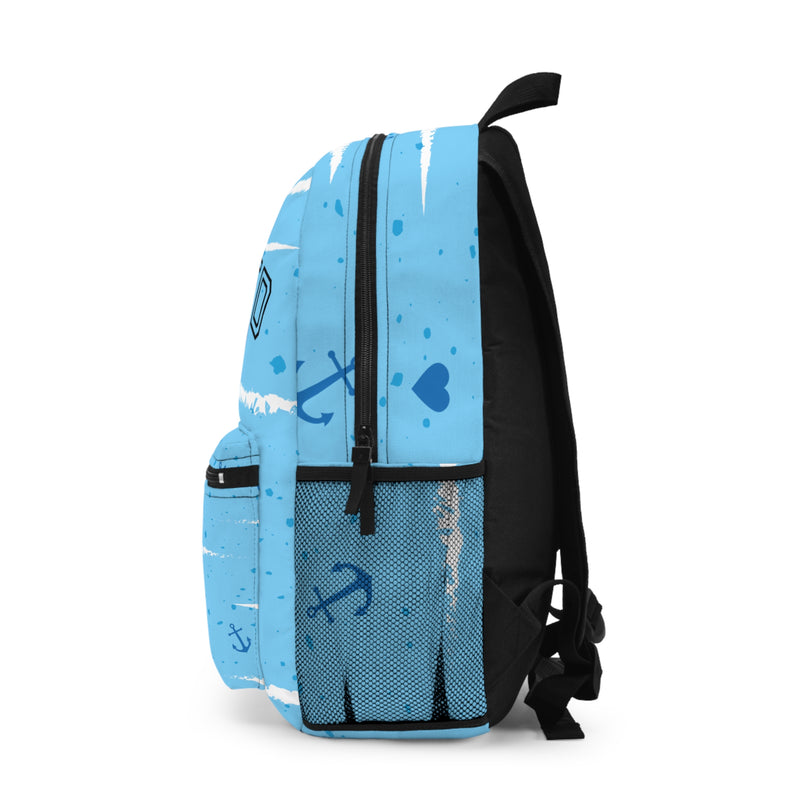 Trendy Nautical Backpack, Summer Travel Bag, Beach Day Backpack, Gift for Sailors, Casual School Backpack, Anchor Design