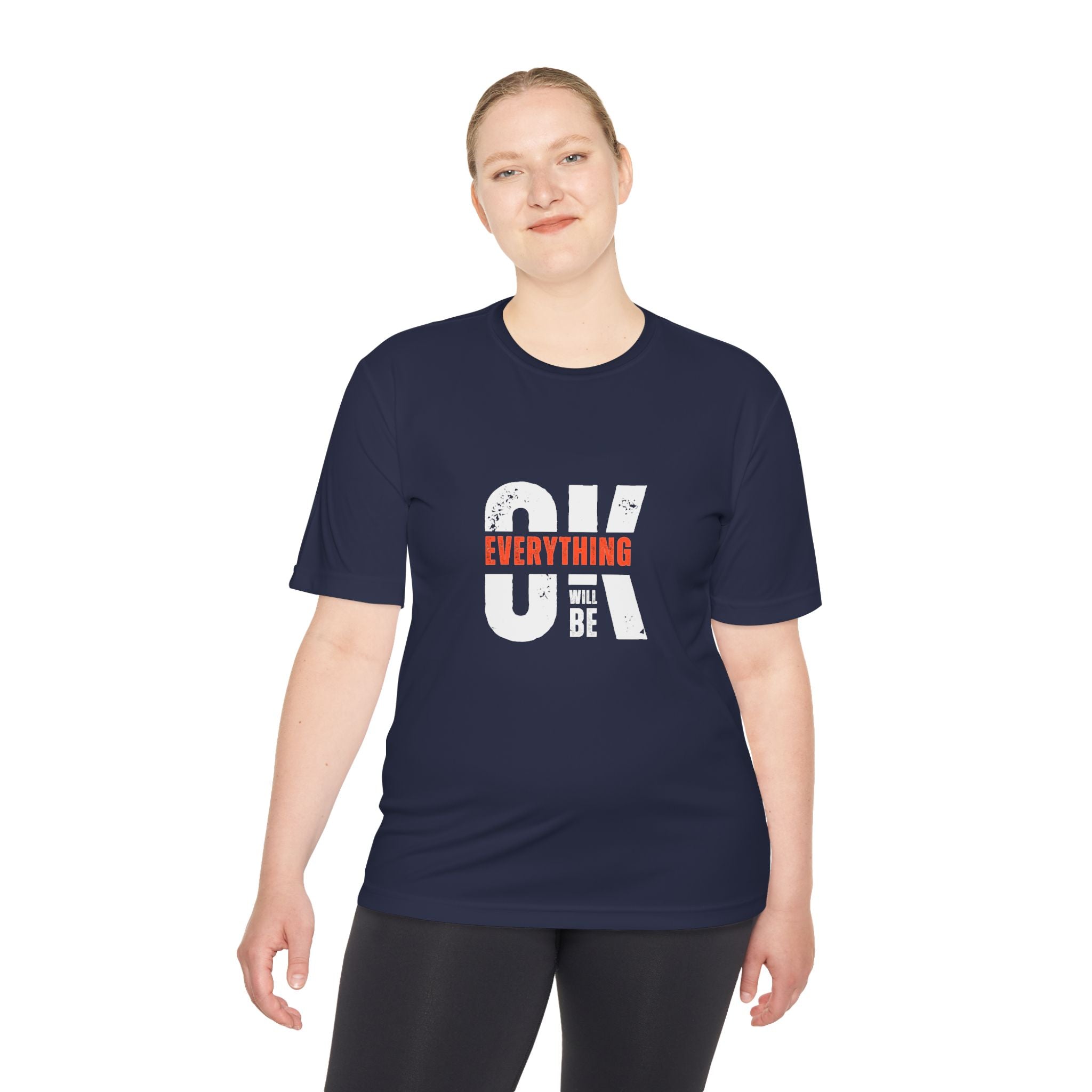 Everything Will Be OK Moisture-Wicking Tee, Unisex Positive Message T-Shirt, Gift for Optimists, Workout Apparel, Cute Casual Tee