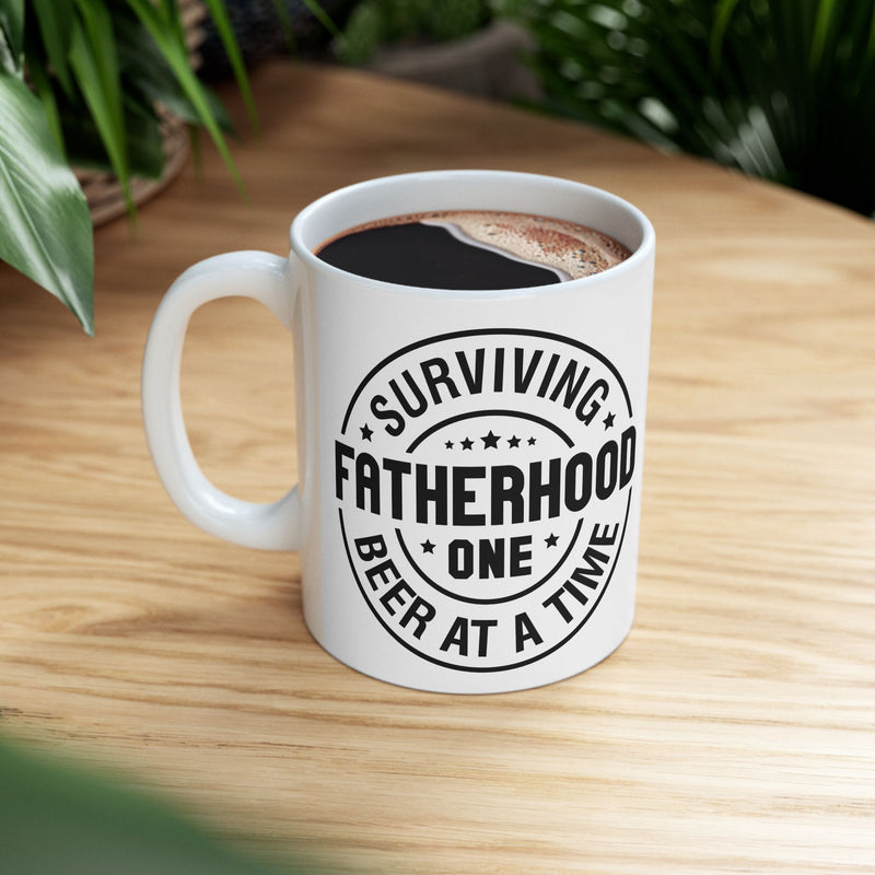 Surviving Fatherhood Ceramic Mug - Fun Gift for Dads (11oz, 15oz)