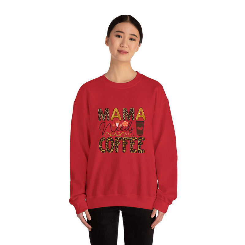 Mama Needs Coffee Crewneck Sweatshirt - Cozy Unisex Pullover Apparel for Moms
