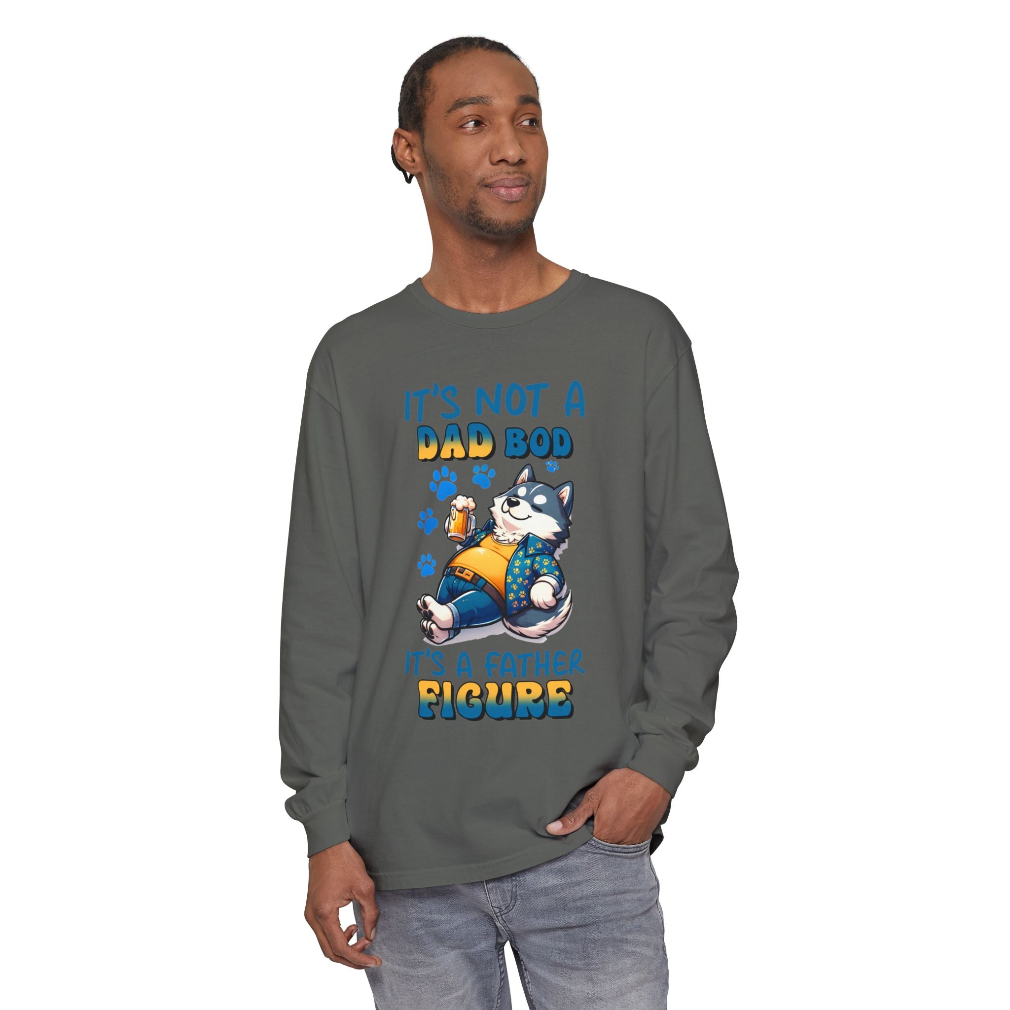 Funny Dad Bod Long Sleeve T-Shirt - It's Not a Dad Bod, It's a Father Figure