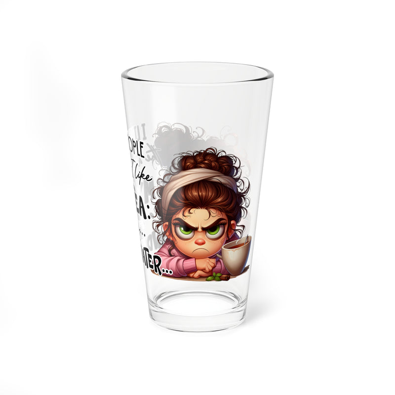 Funny 16oz Mixing Glass - 'I Like People The Way I Like My Tea... Underwater'