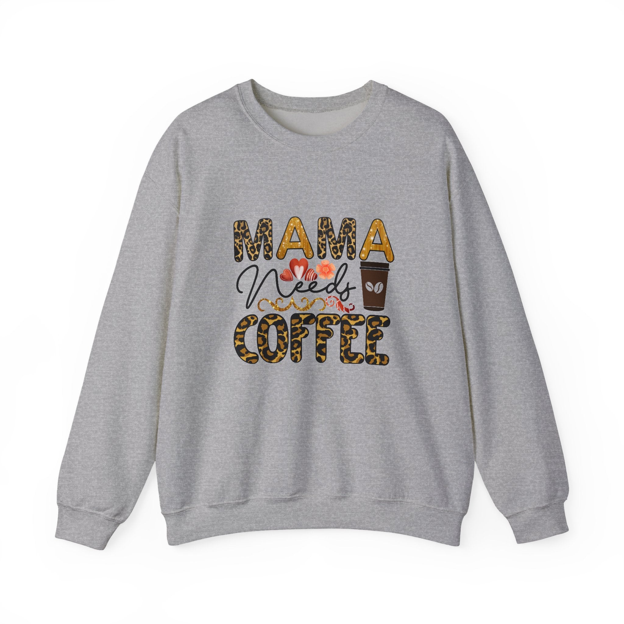 Mama Needs Coffee Crewneck Sweatshirt - Cozy Unisex Pullover Apparel for Moms