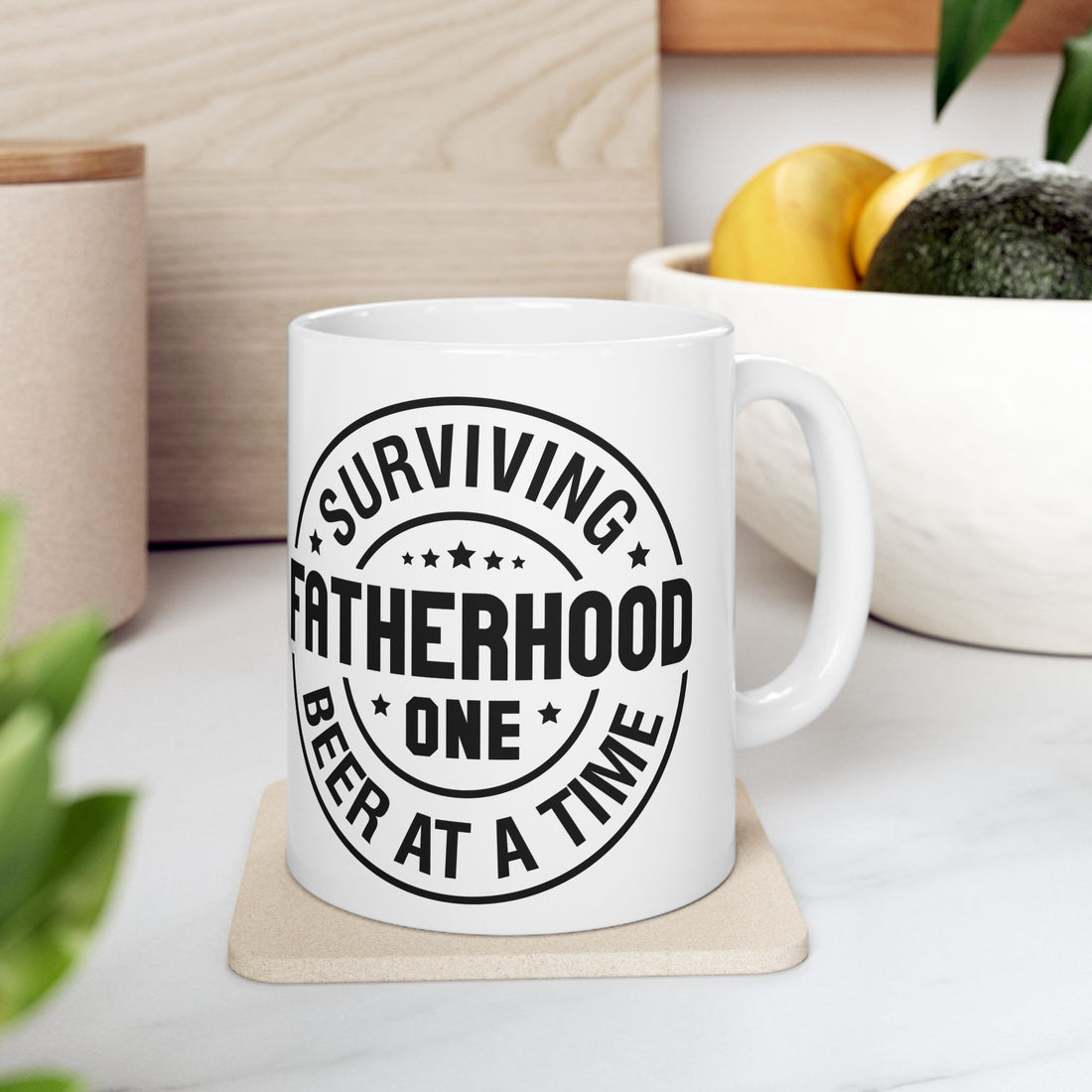 Surviving Fatherhood Ceramic Mug - Fun Gift for Dads (11oz, 15oz)