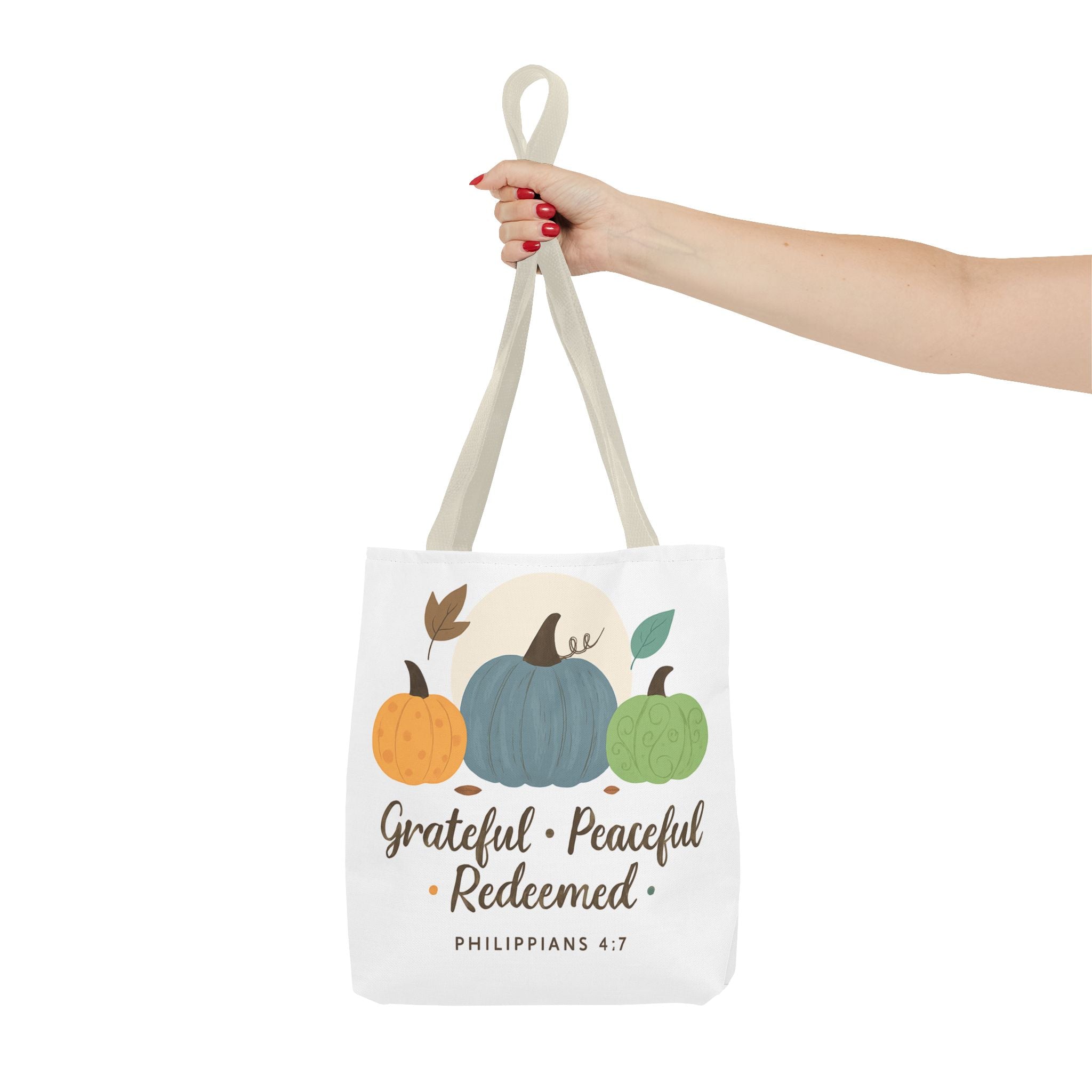 Grateful Tote Bag | Fall Decor, Thankfulness Gift, Bible Verse Bag, Inspirational Tote, Autumn Style